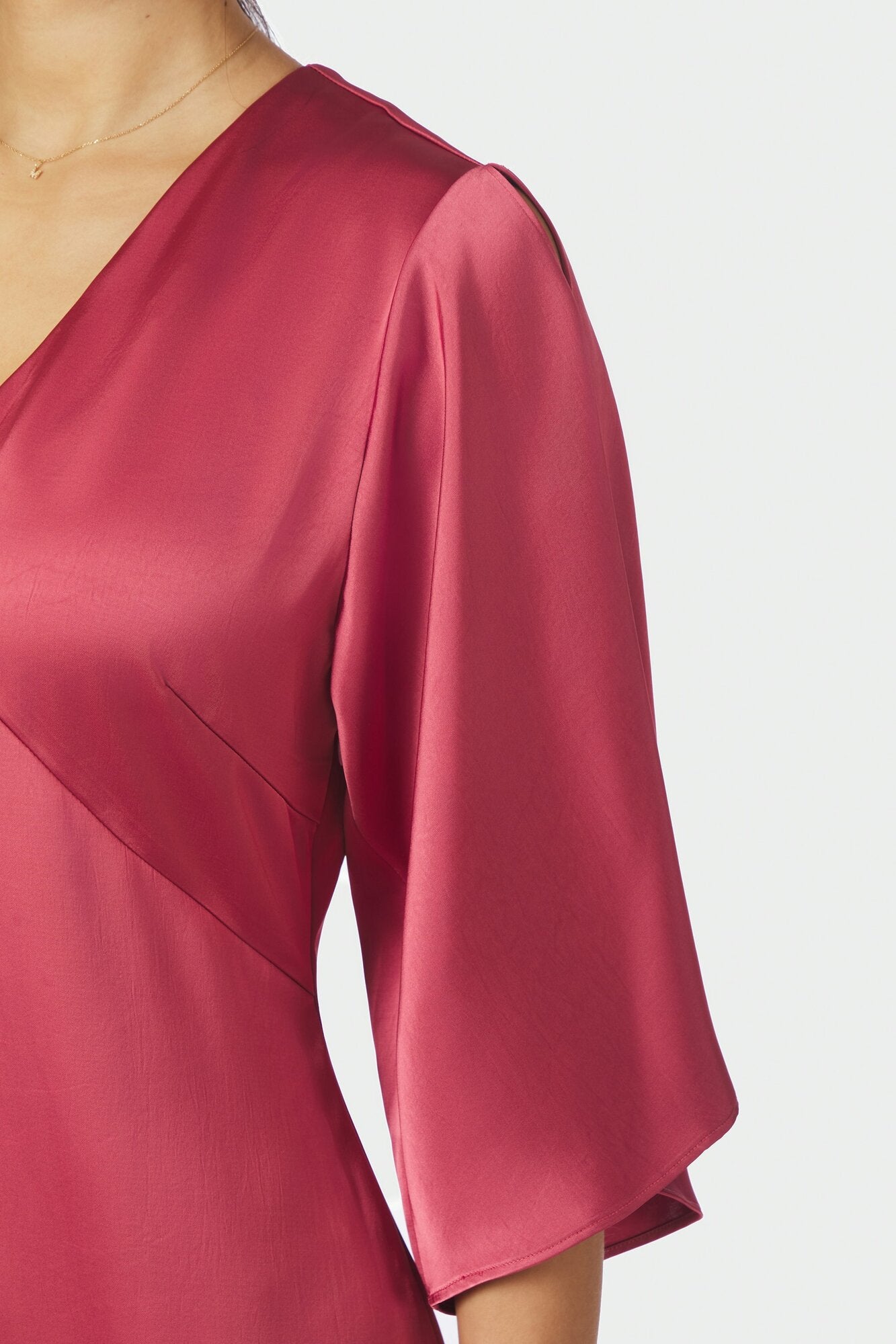 Remara Heavy Sateen kjole - Cherry Pink