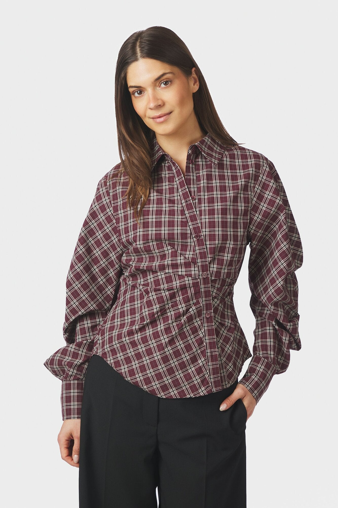 Neoella Check skjorte - Plum