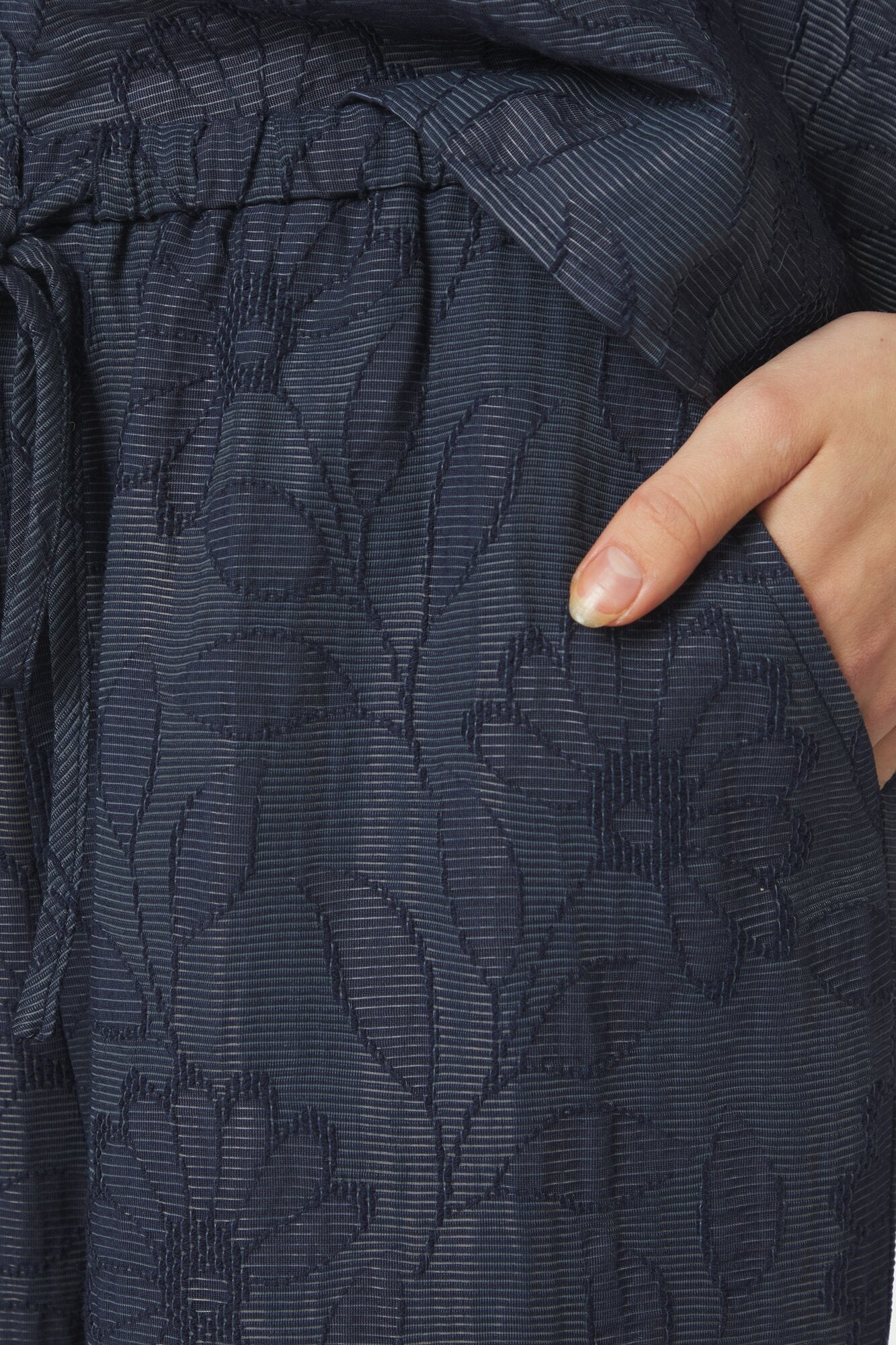 Heifa Flower Stripe bukser - mørkeblå