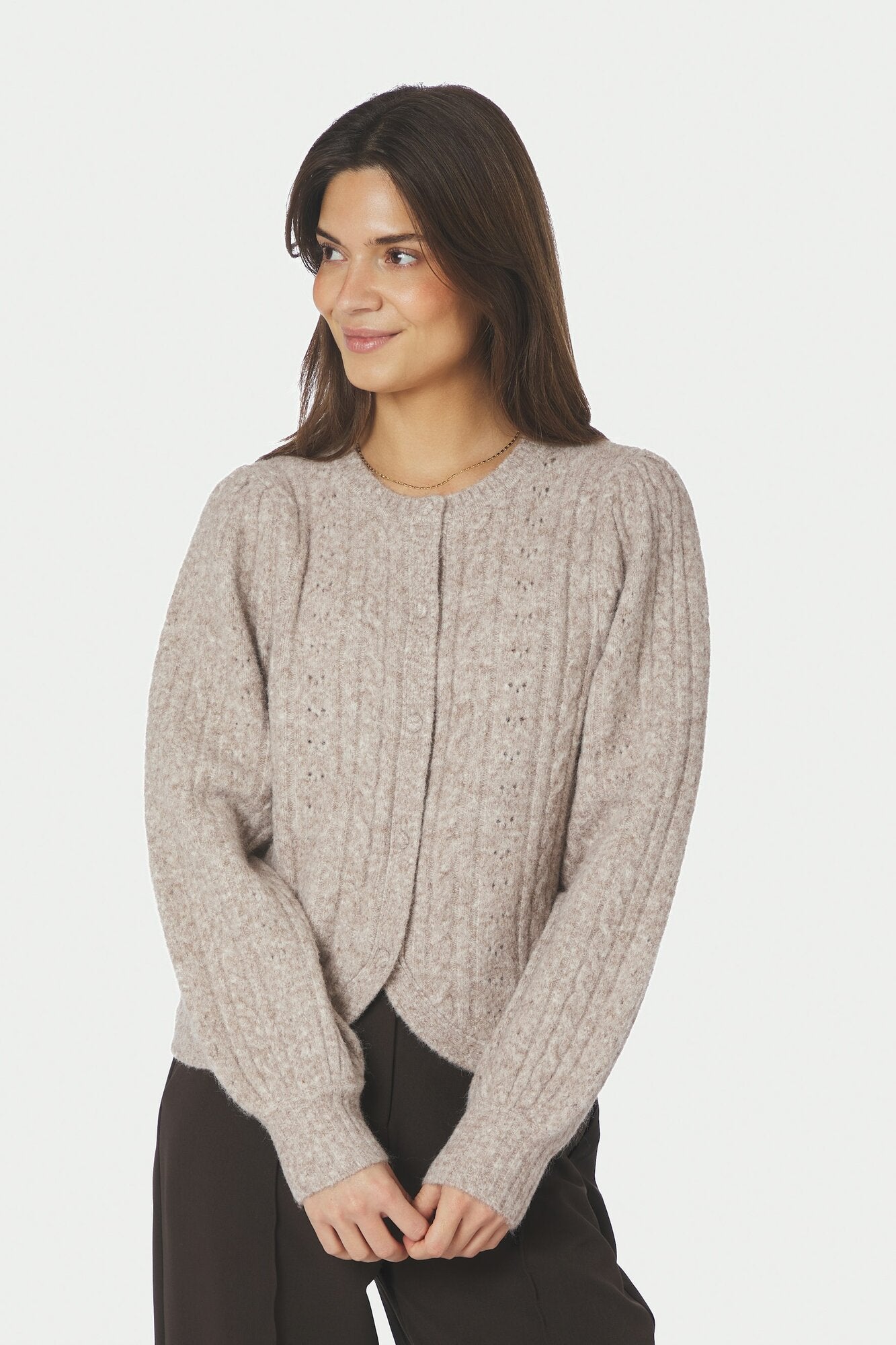 Koteas Cable cardigan - Beige Melange