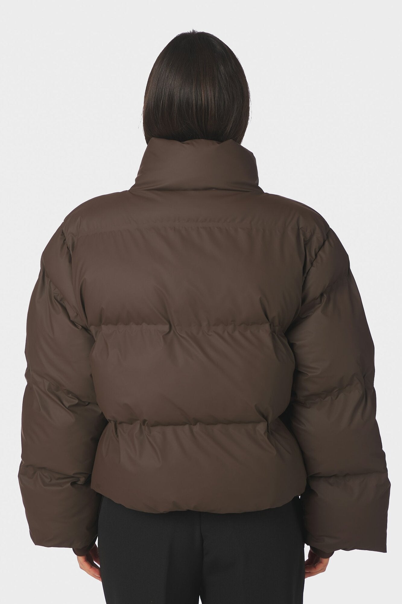 Rhea C Puffer dunjakke – Dark Brown