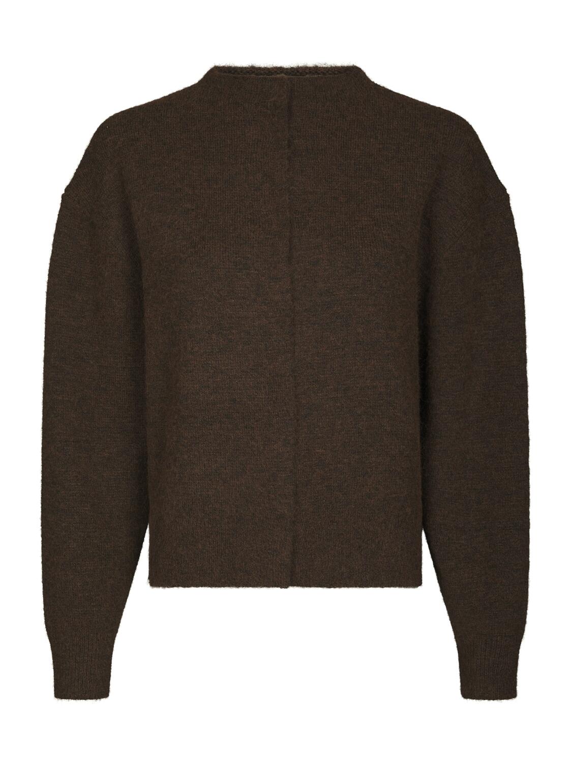 Dione Fluffy cardigan - Brown Melange