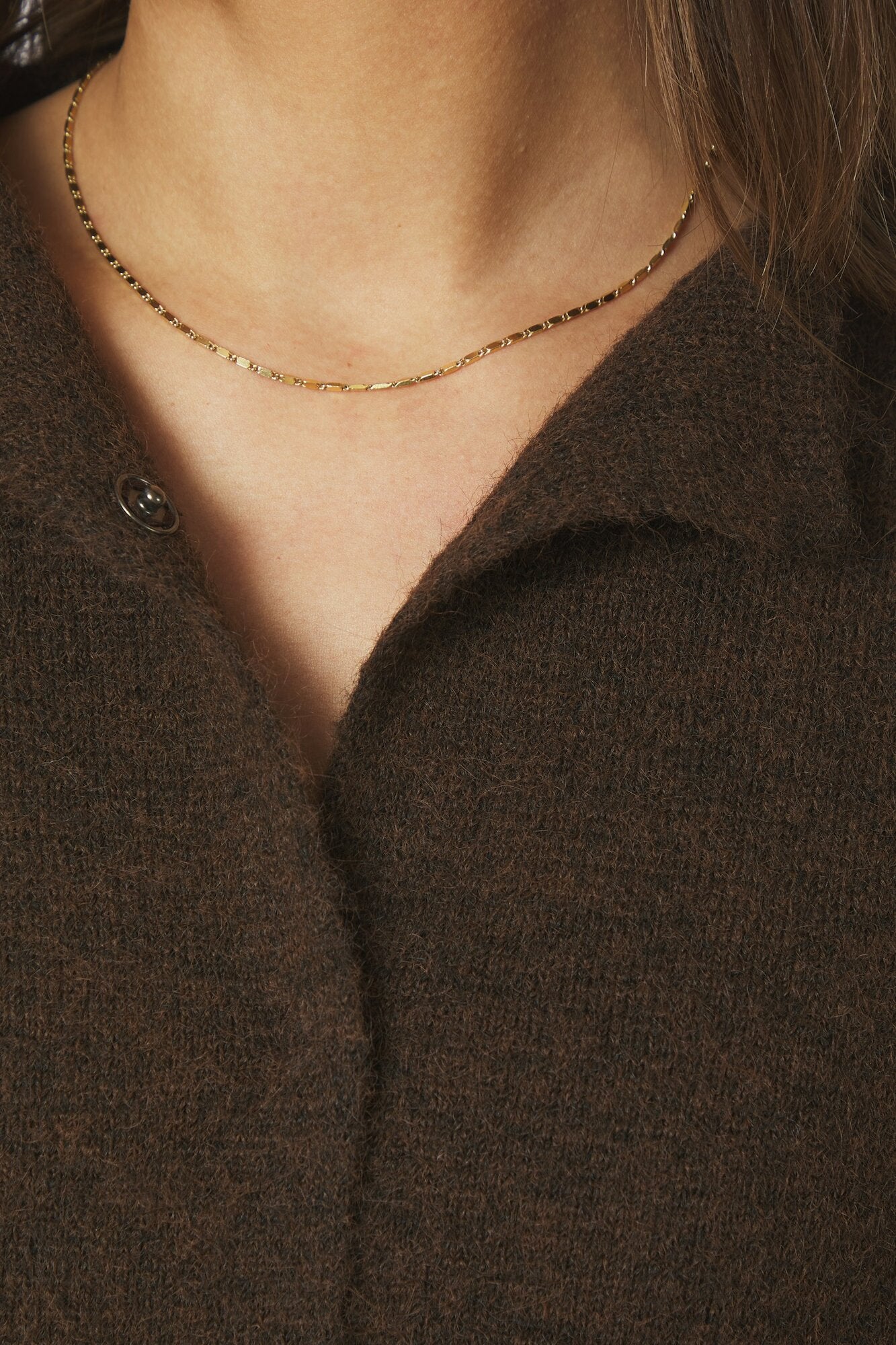 Dione Fluffy cardigan - Brown Melange