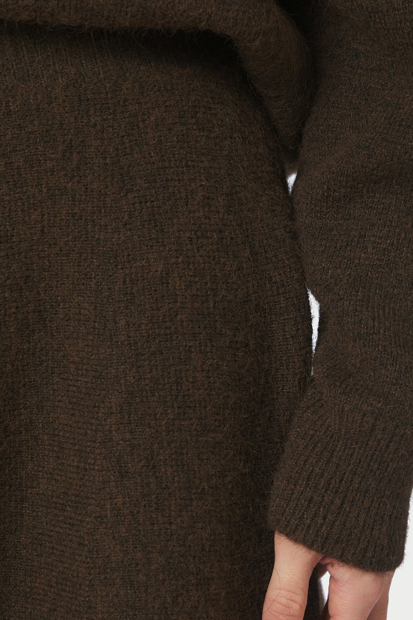 Renata Fluffy strikket nederdel - Brown Melange