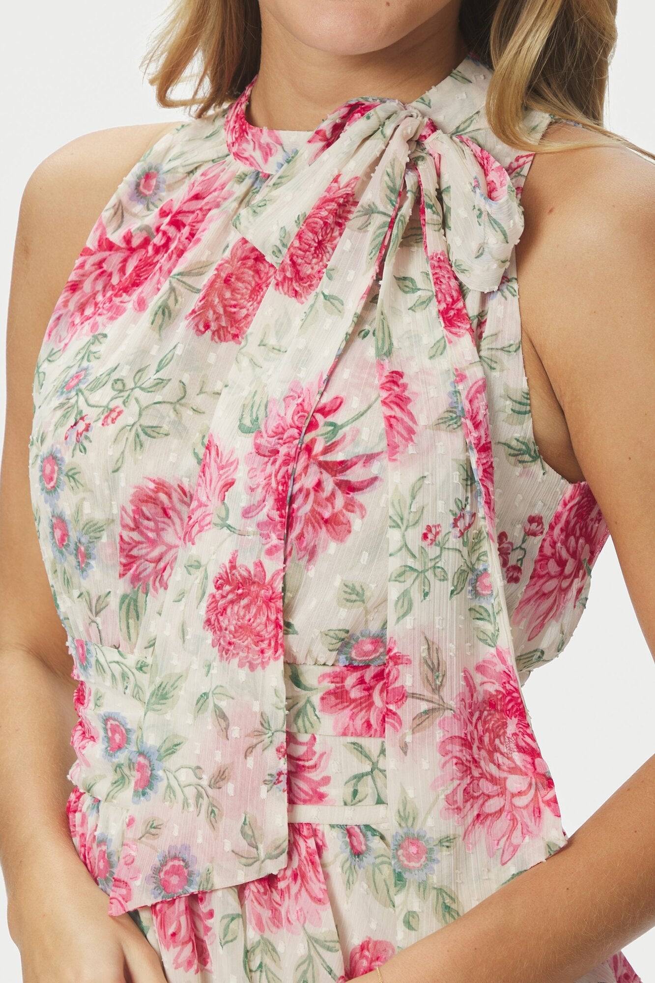 Marli Big Flower kjole - creme