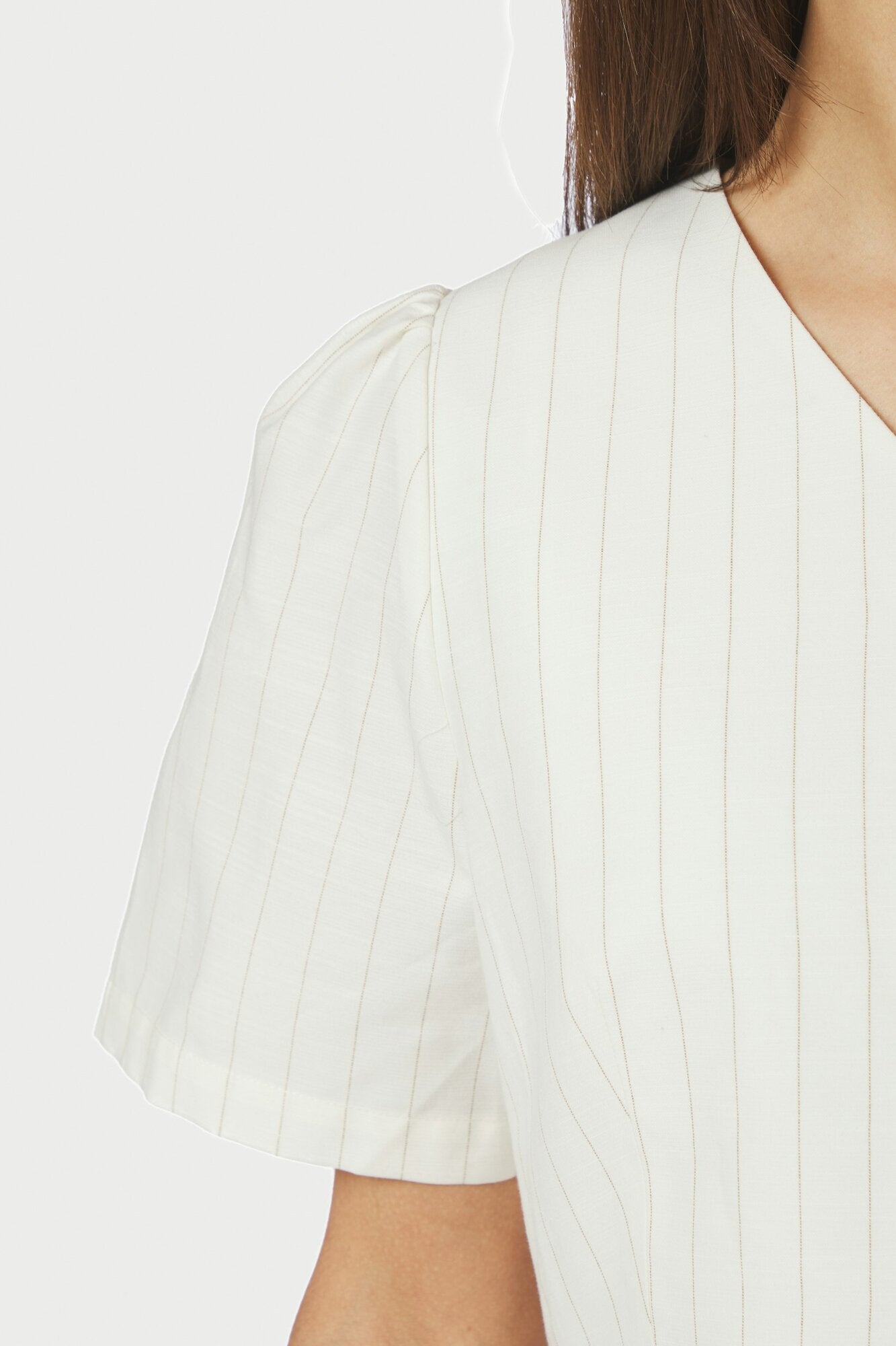 Jules Summer Stripe bluse - Taupe Stripe