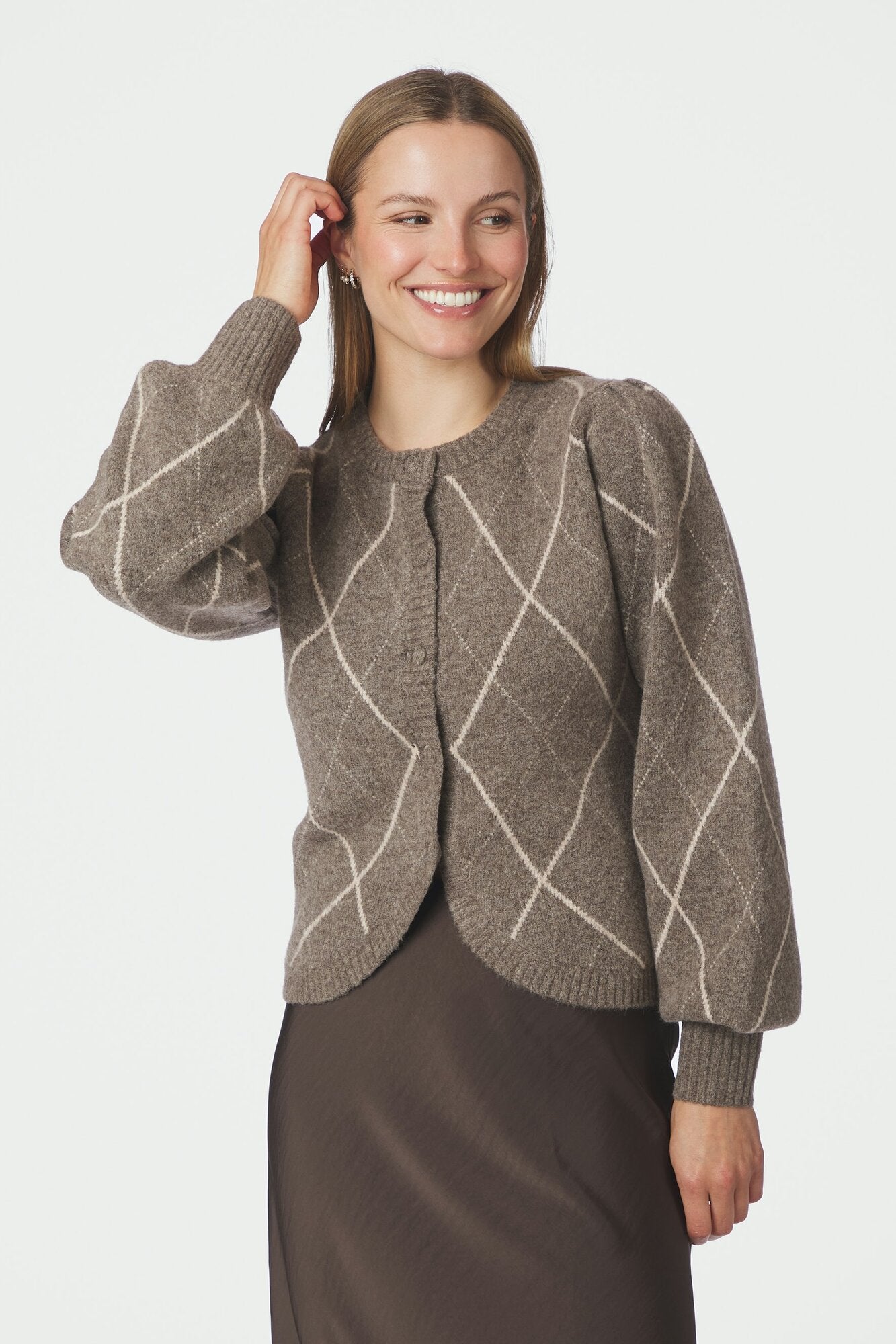 Koteas Check cardigan - Taupe