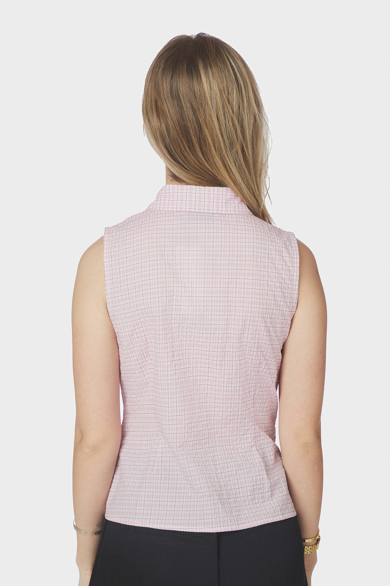 Celest Check top - Light Pink