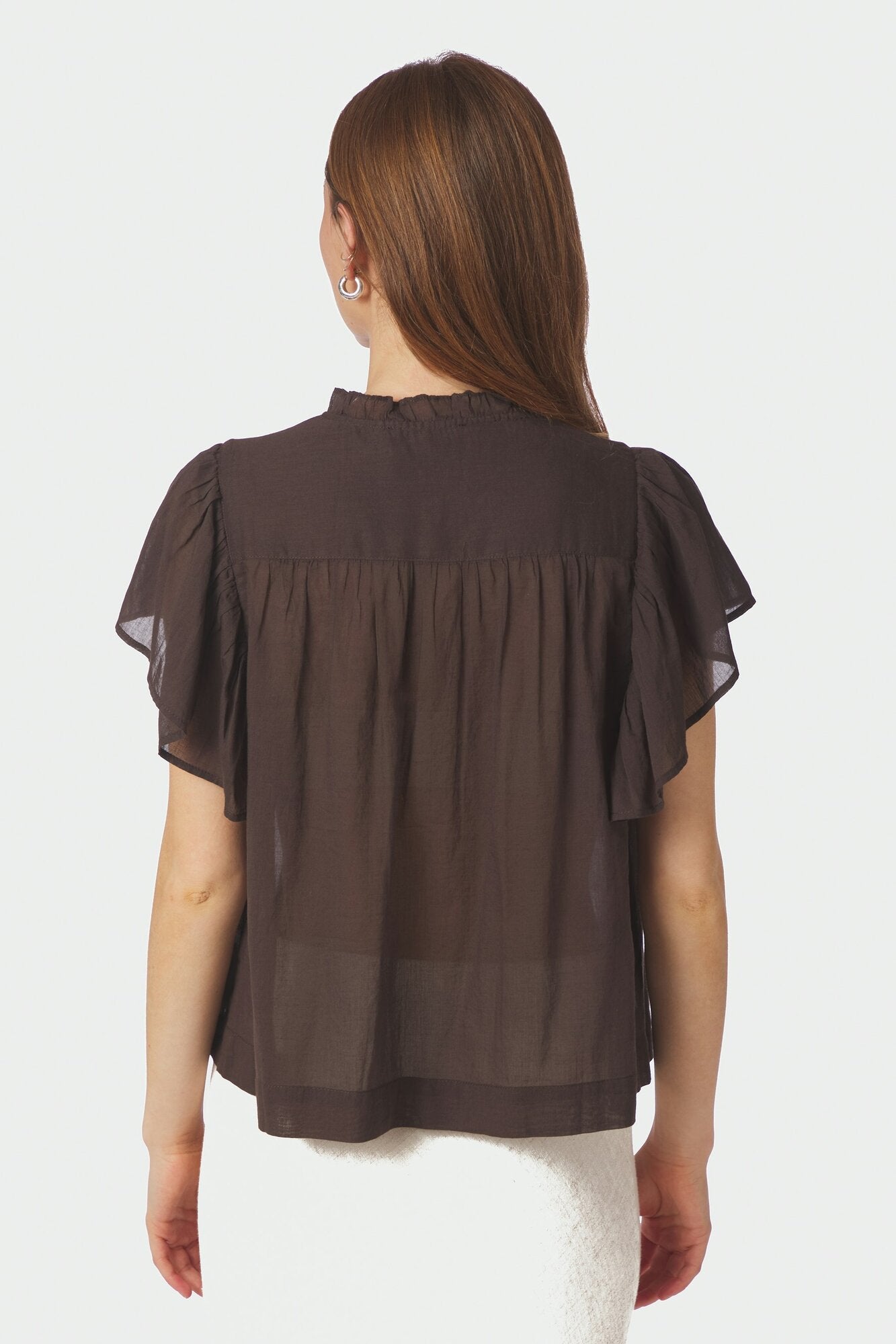 Vinsa S Voile top - mørkebrun