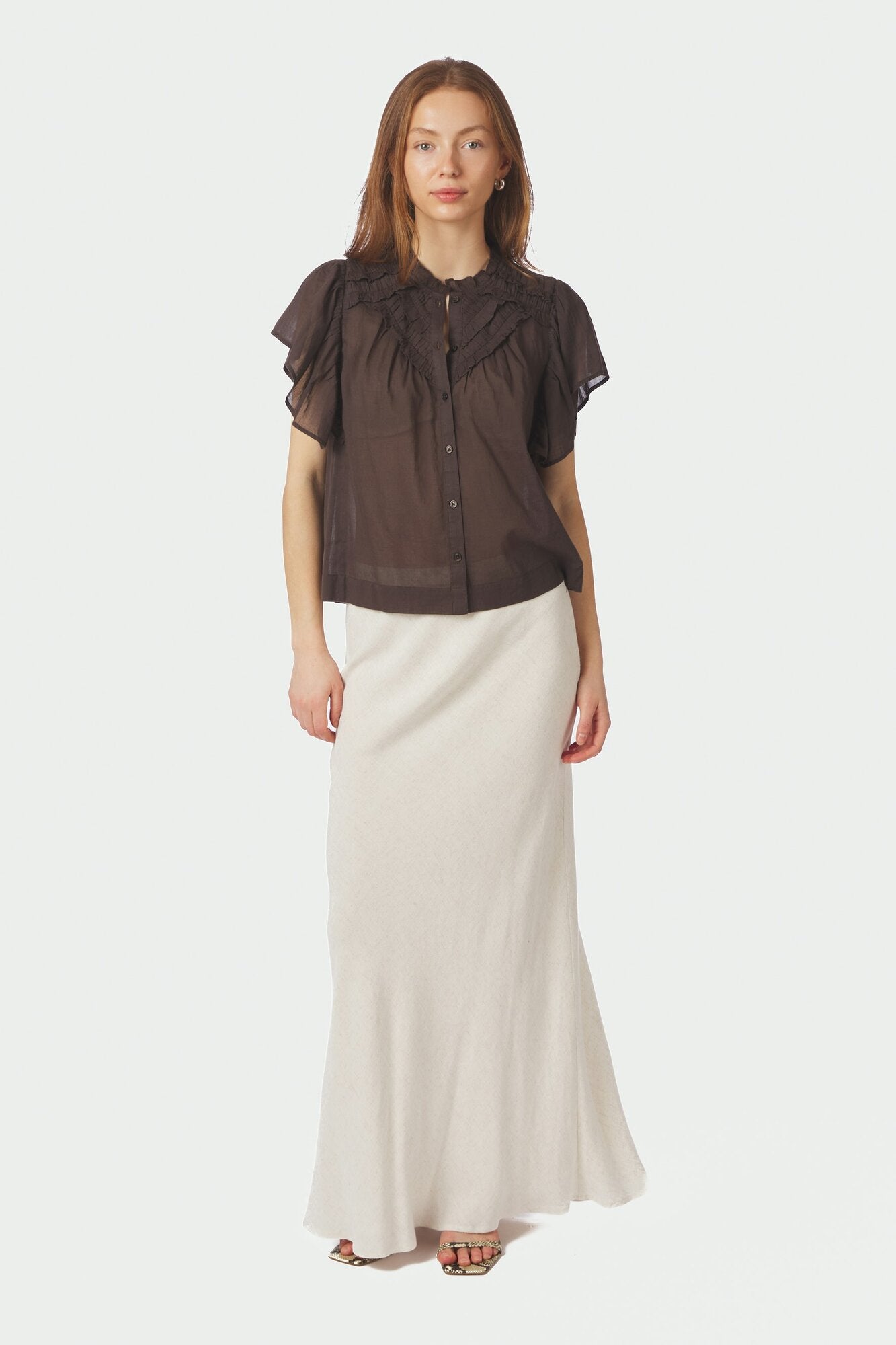Vinsa S Voile top - mørkebrun