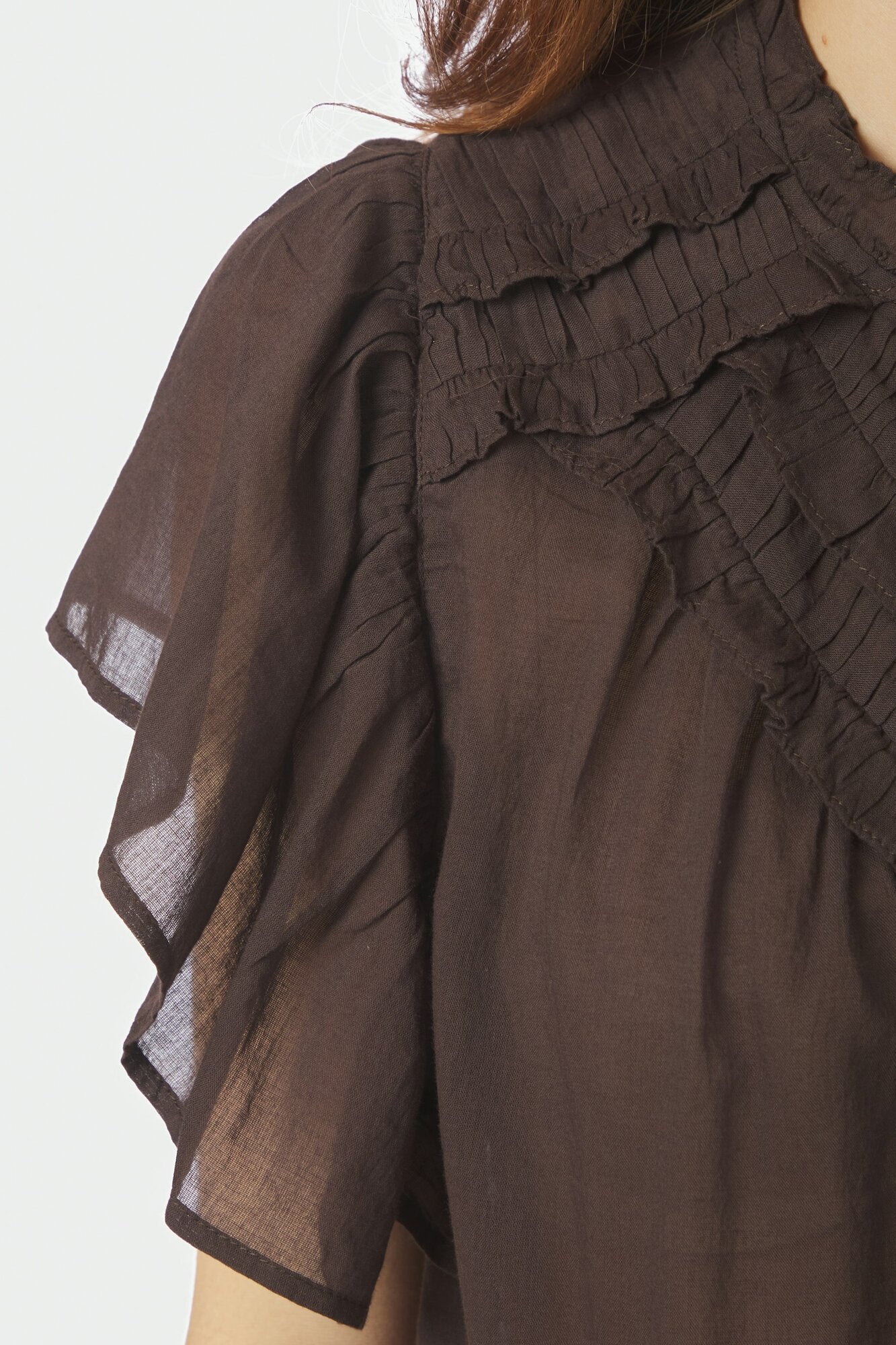 Vinsa S Voile top - mørkebrun