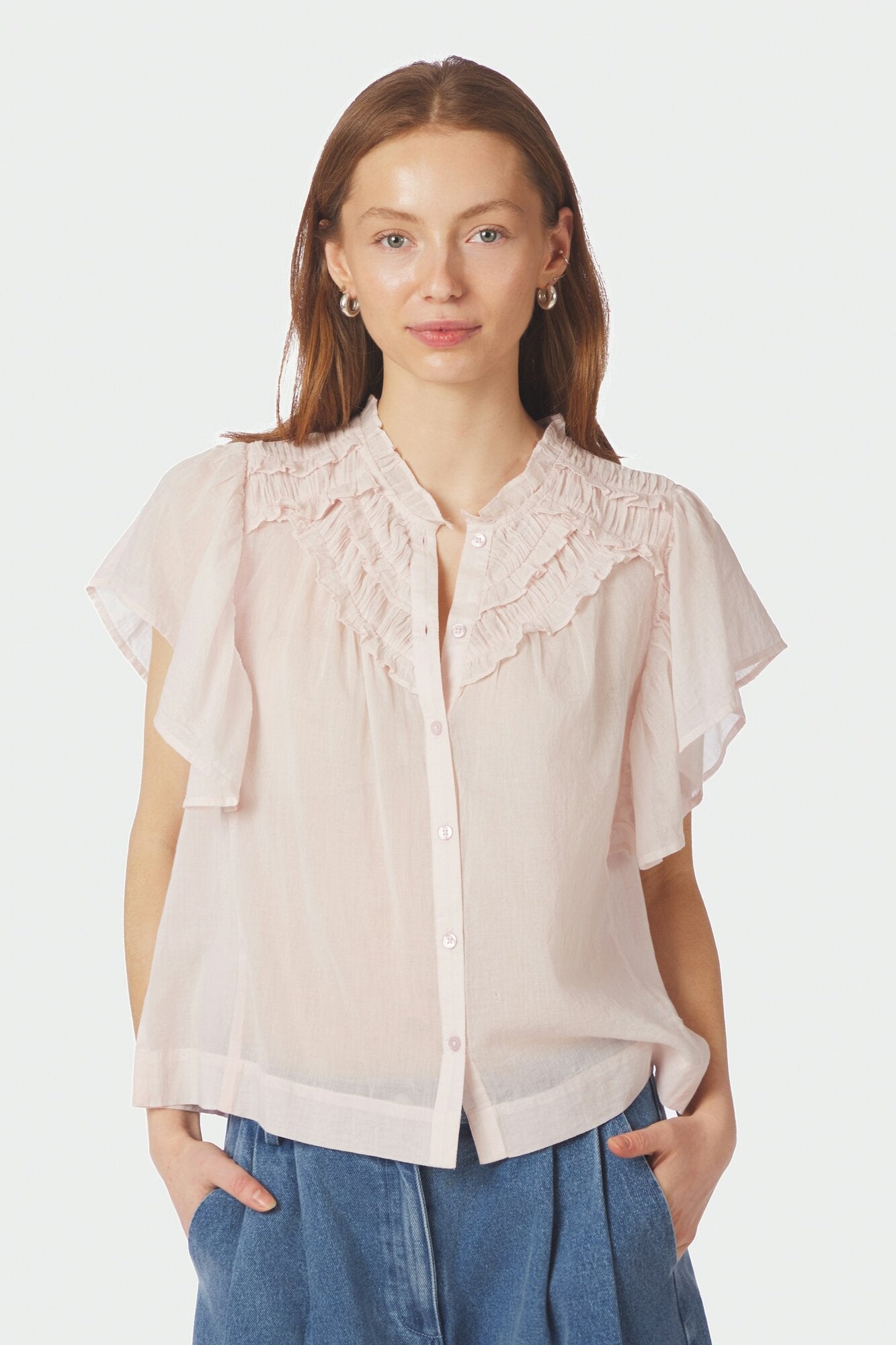Vinsa S Voile top - lyserød