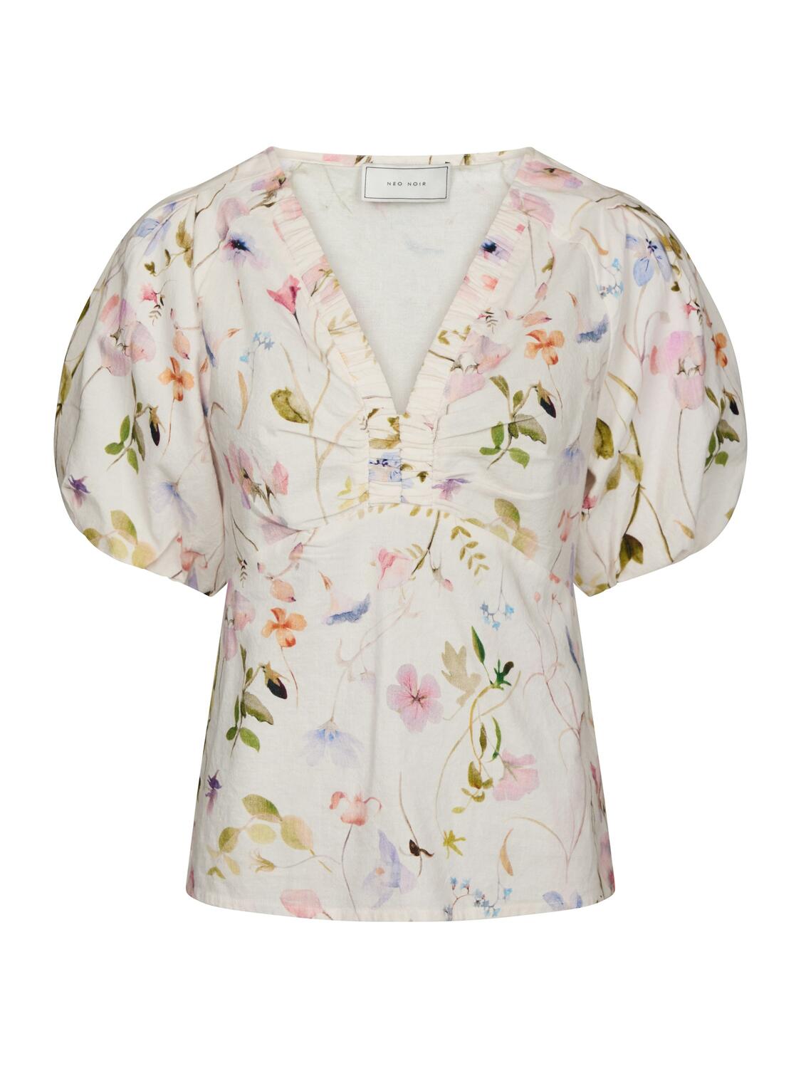 Irina Flower bluse - råhvid