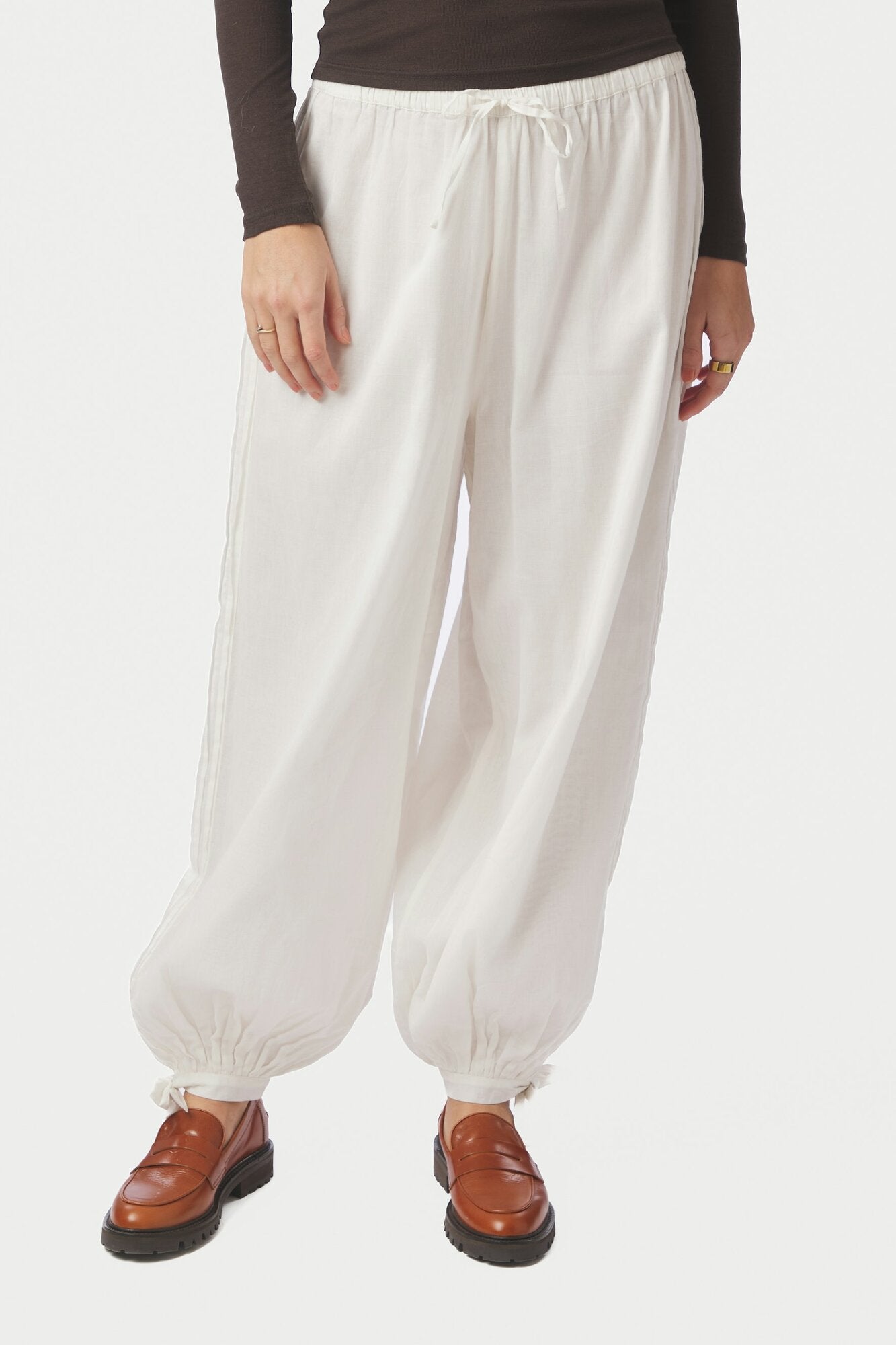 Elyse S Voile ballonbukser - hvid