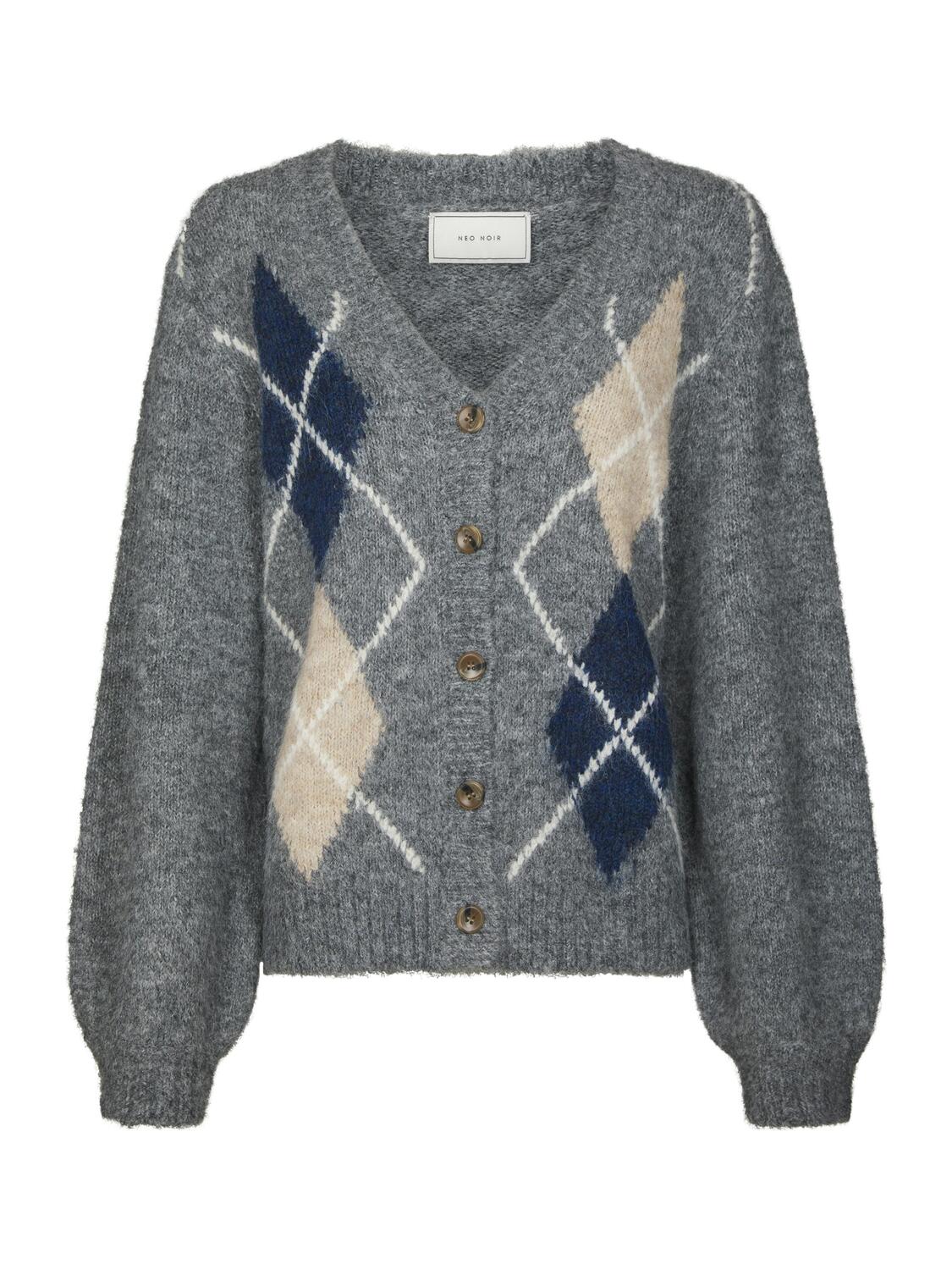 Beleney Small Check Fluff cardigan - Dark Grey