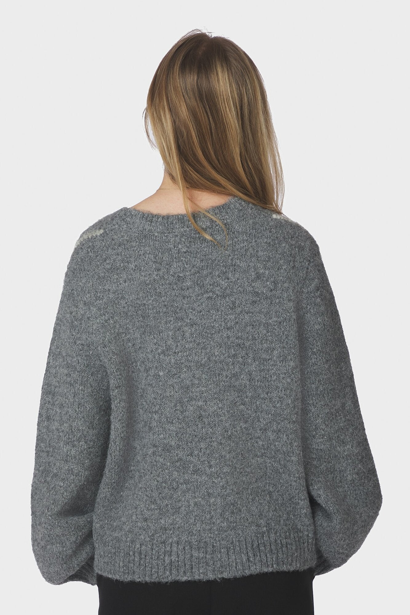 Beleney Small Check Fluff cardigan - Dark Grey