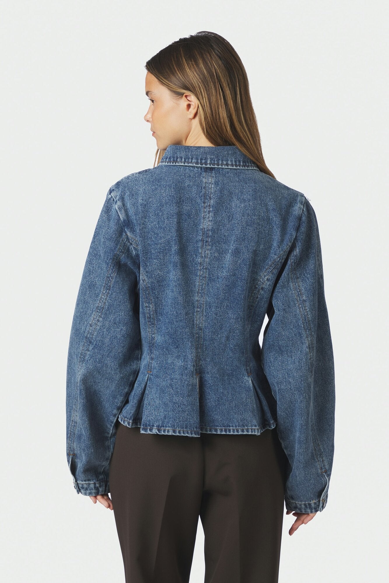 Rivora Peplum denimjakke – blå