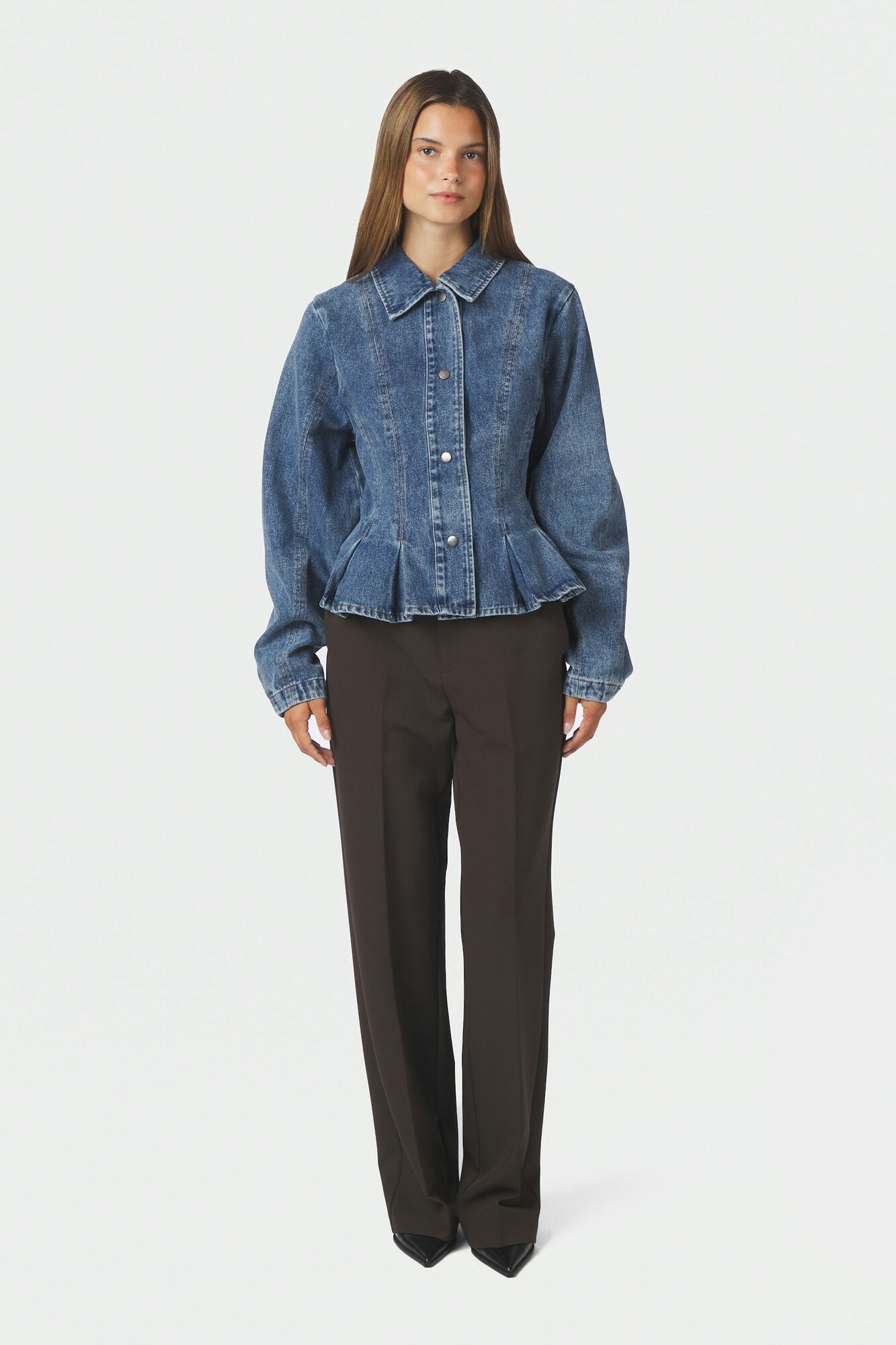 Rivora Peplum denimjakke – blå