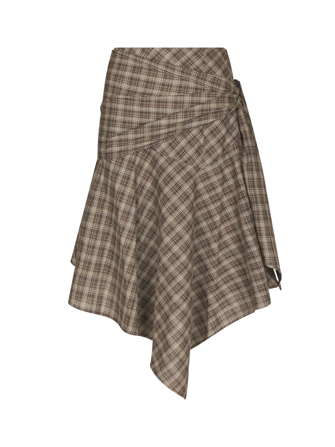 Sabella midi nederdel – Brown Check