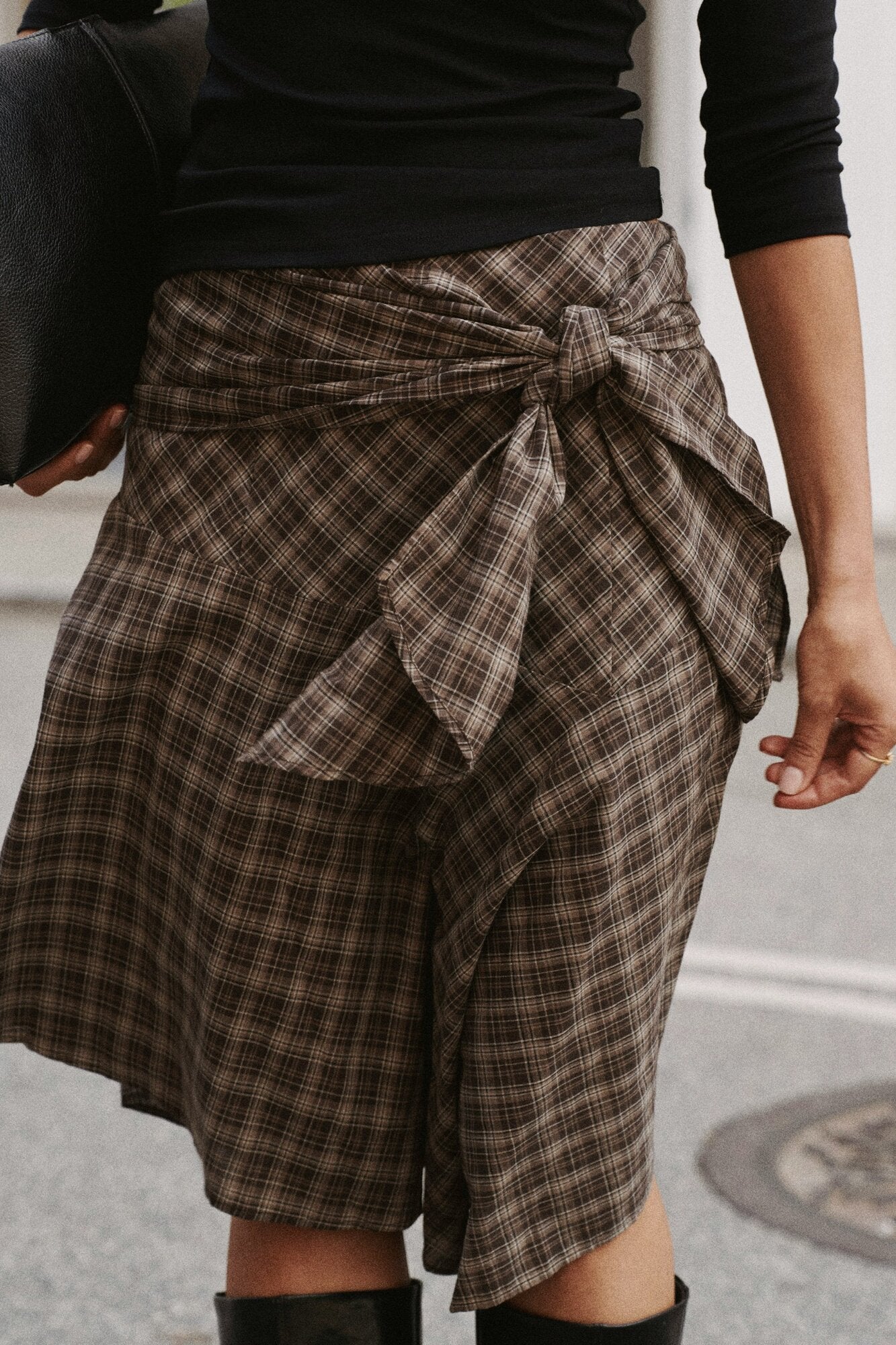 Sabella midi nederdel – Brown Check