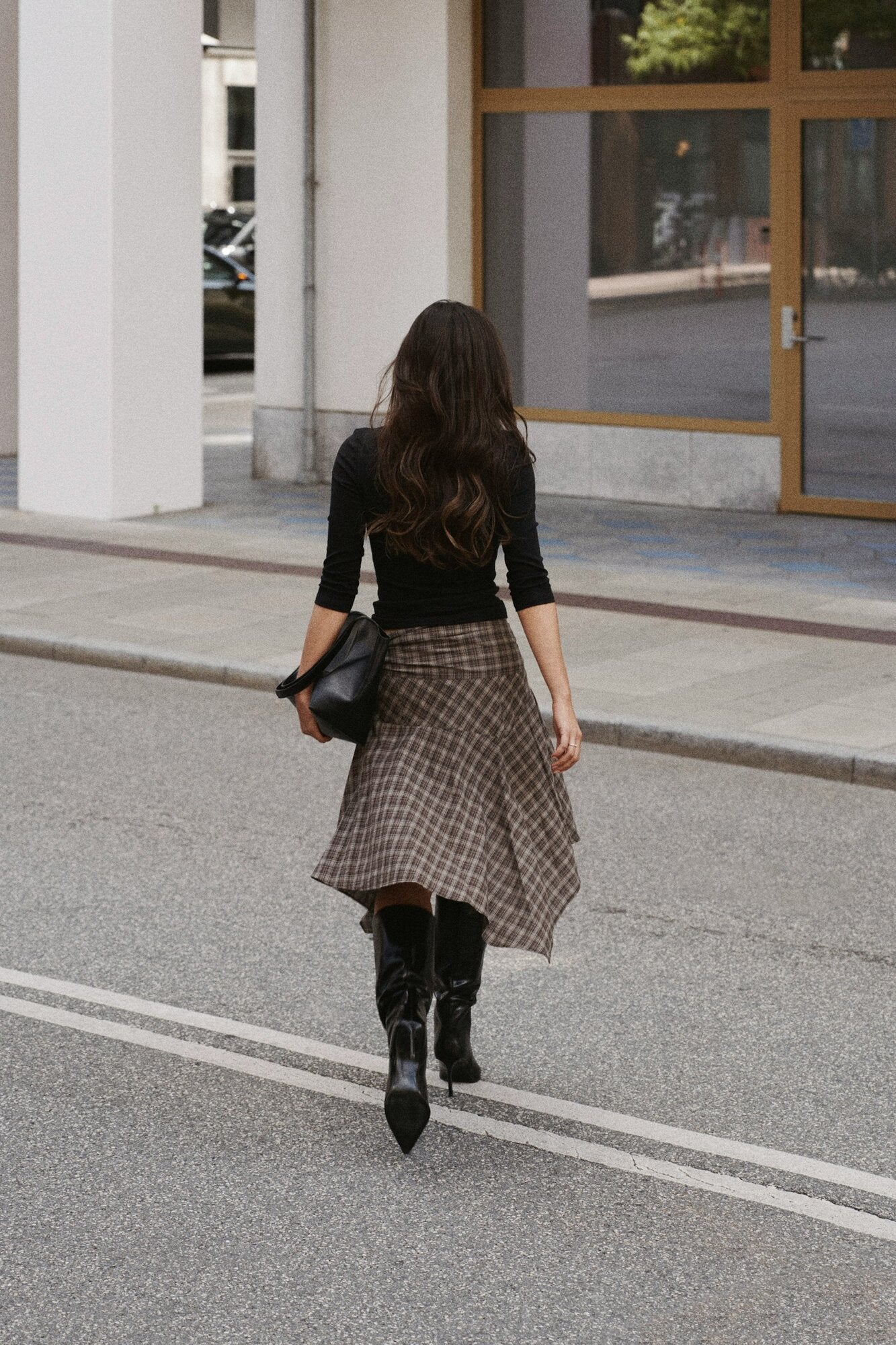 Sabella midi nederdel – Brown Check