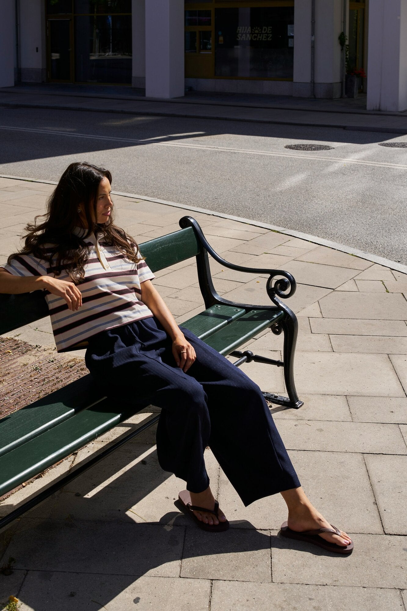 Eveline Pinstripe bukser - Navy