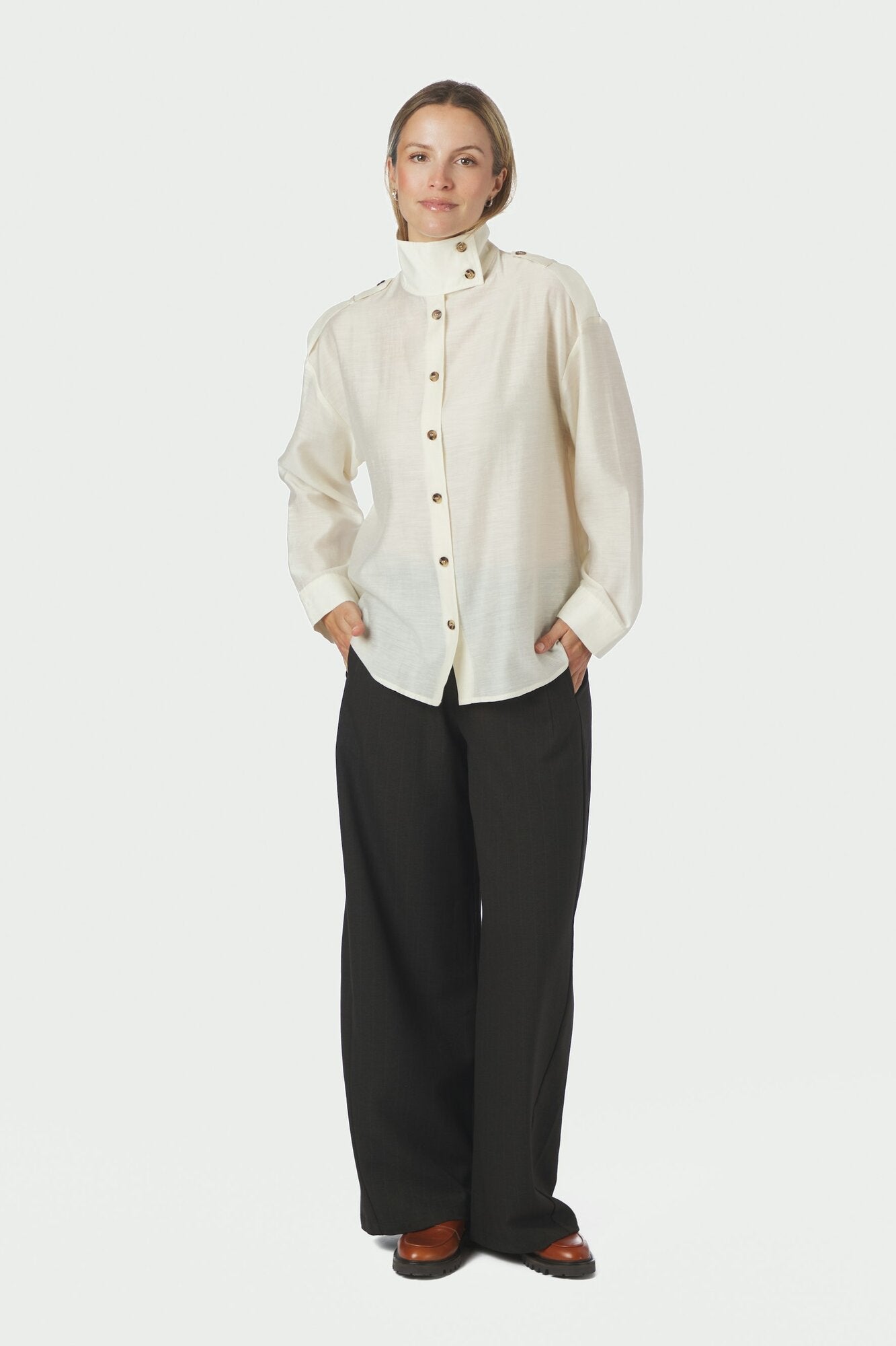 Tracey Solid skjorte – Creme