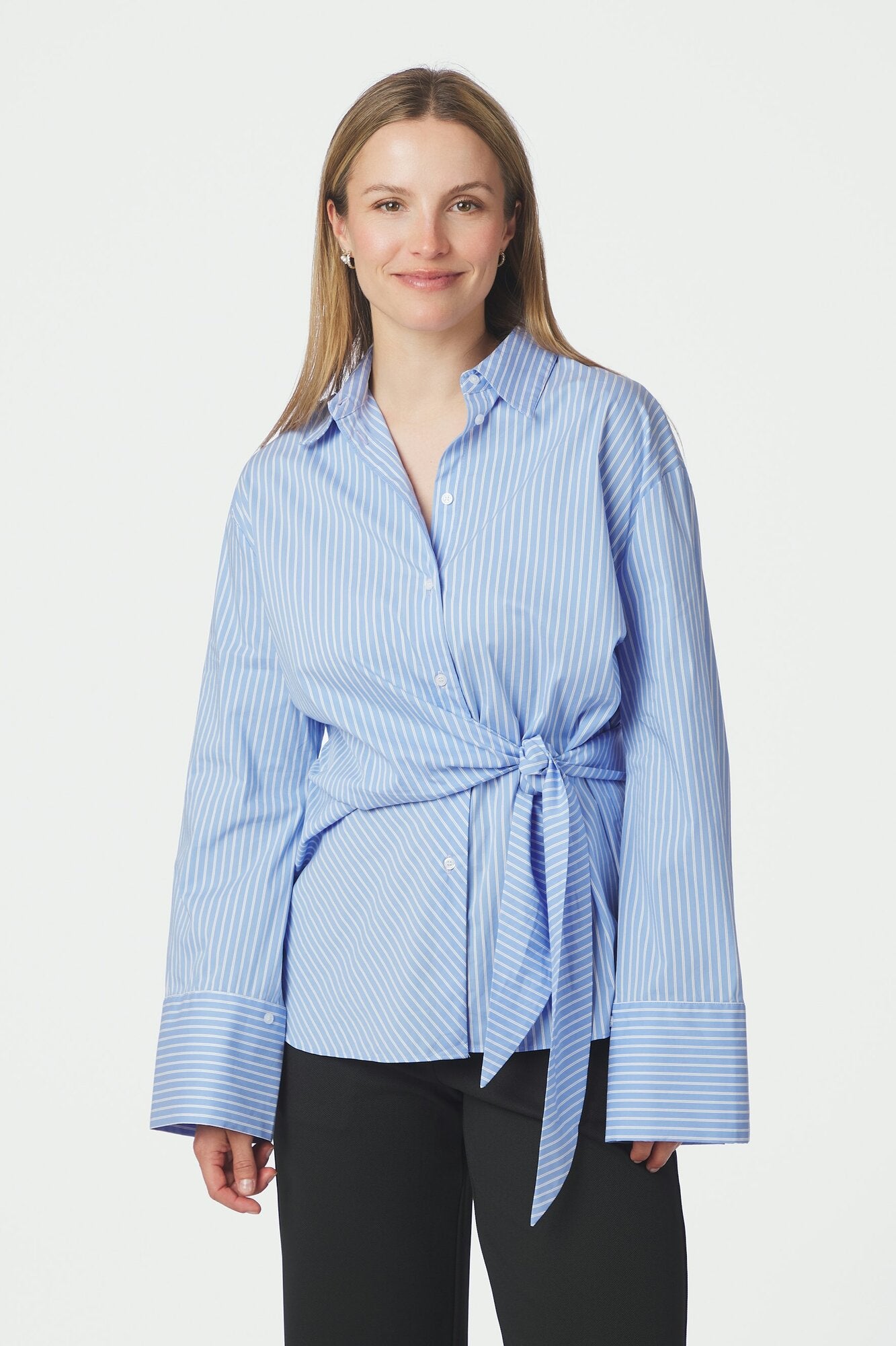 Helisa Stripe skjorte - lyseblå