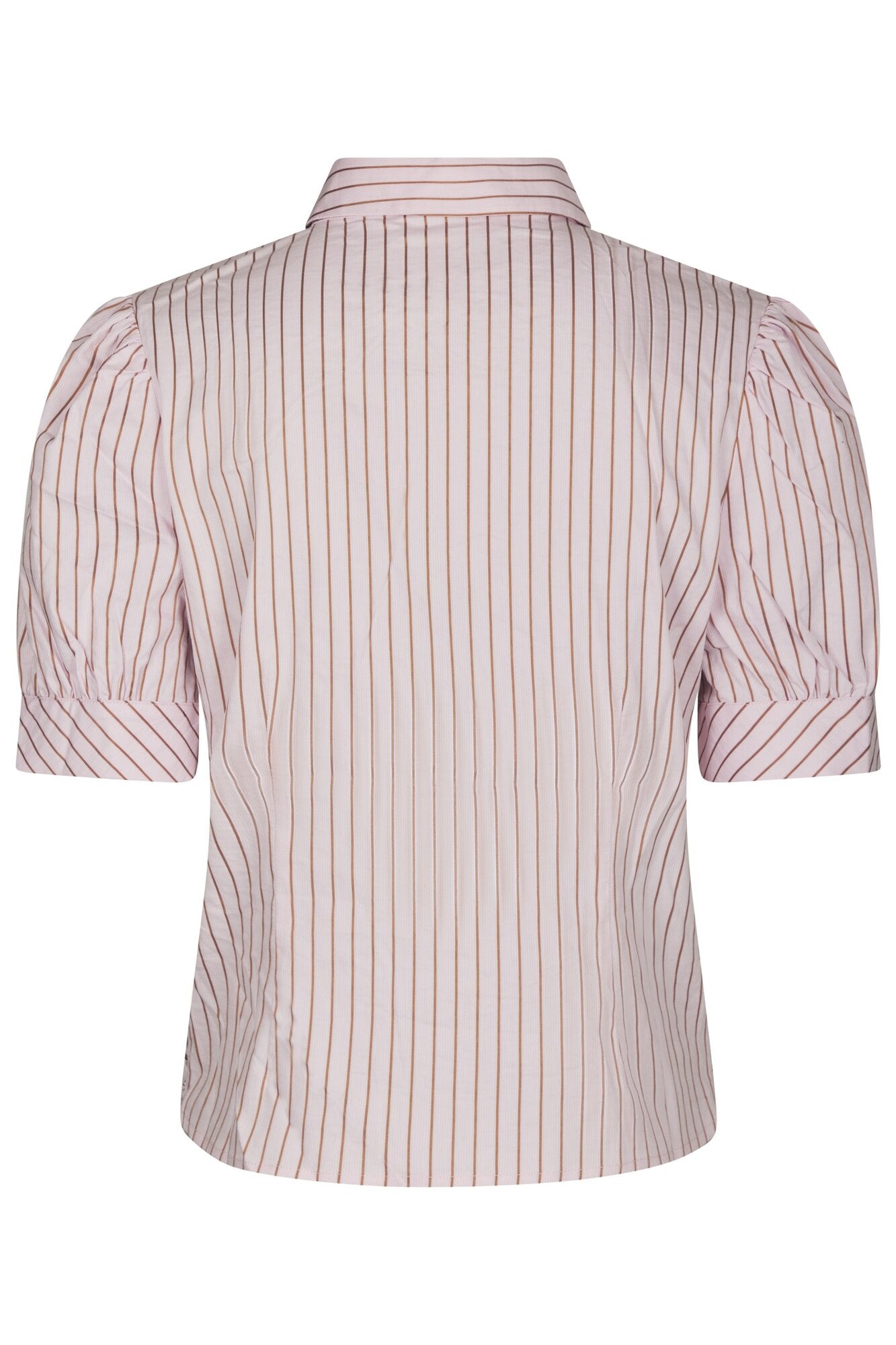Frannie Structure Stripe kortærmet skjorte - Light Pink