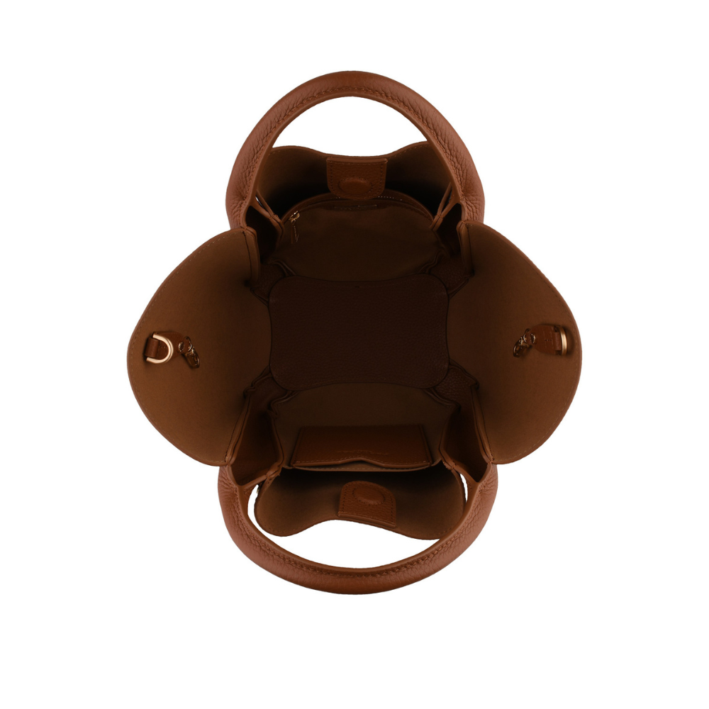 Citrouille lædertaske, mellem – Camel