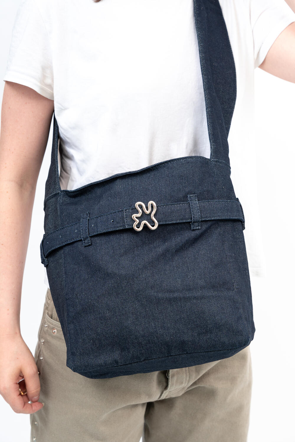 DENIM crossbody taske - blå