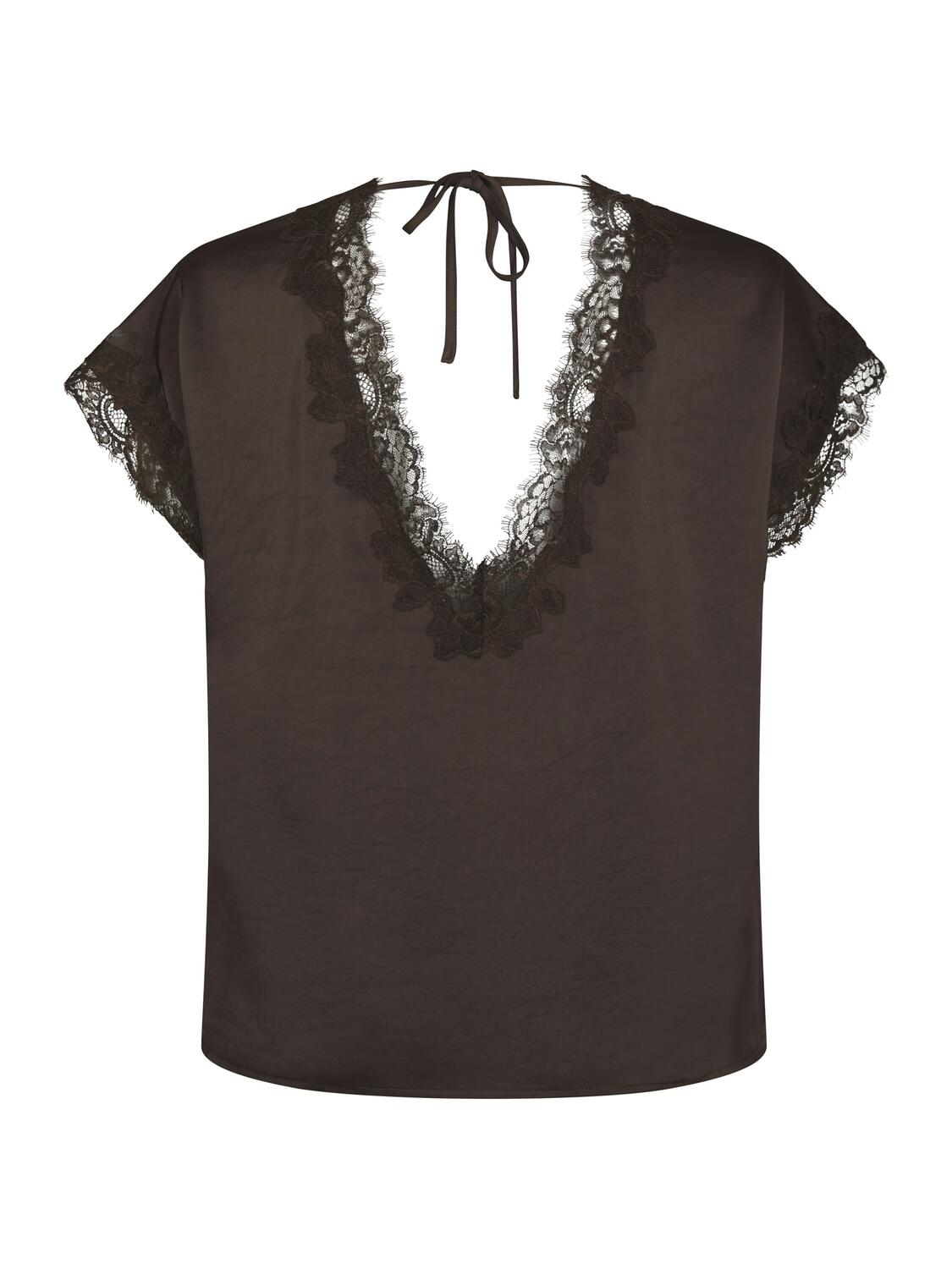 Benera Heavy Sateen blondebluse – Dark Brown