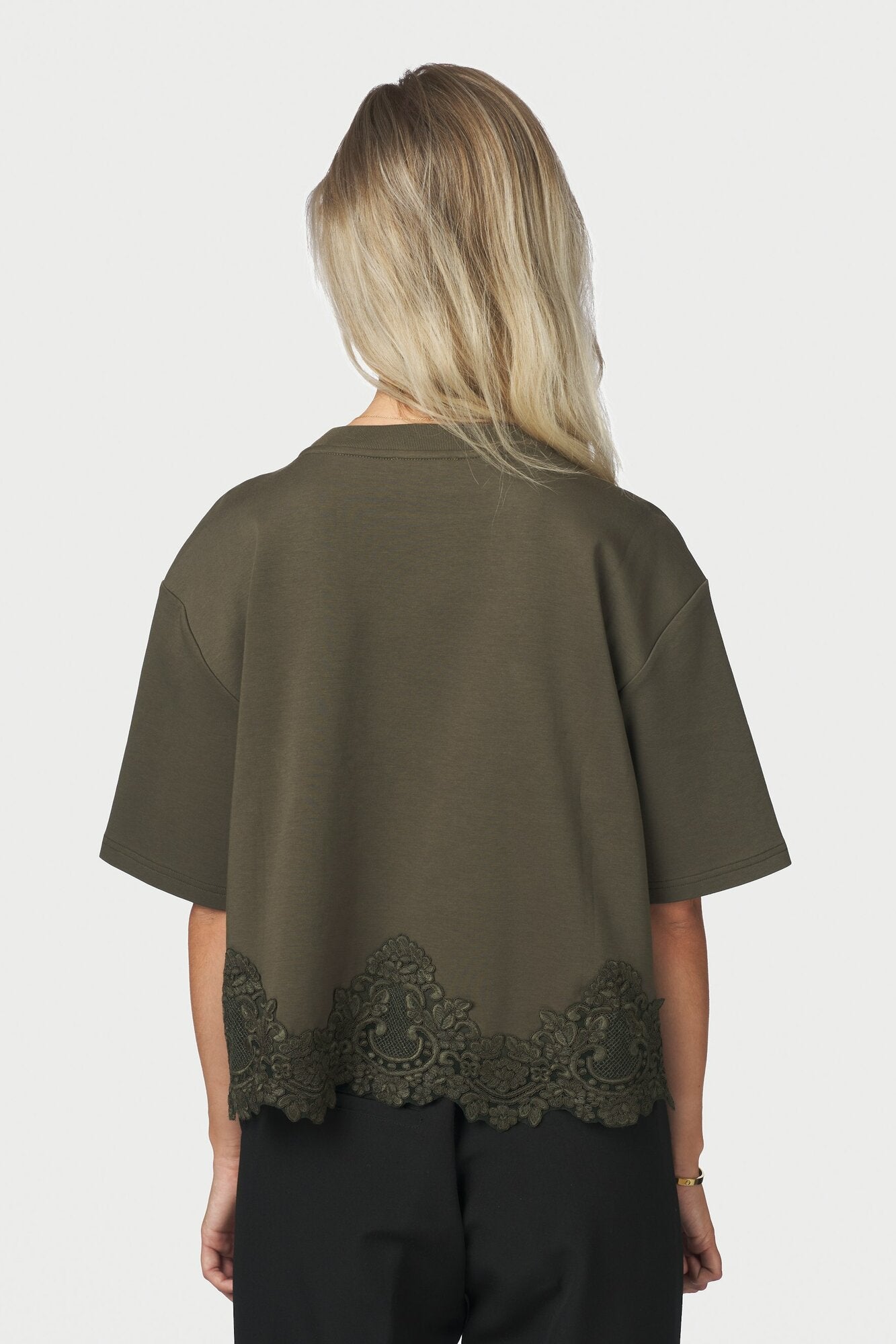 Iria Lace t-shirt – army