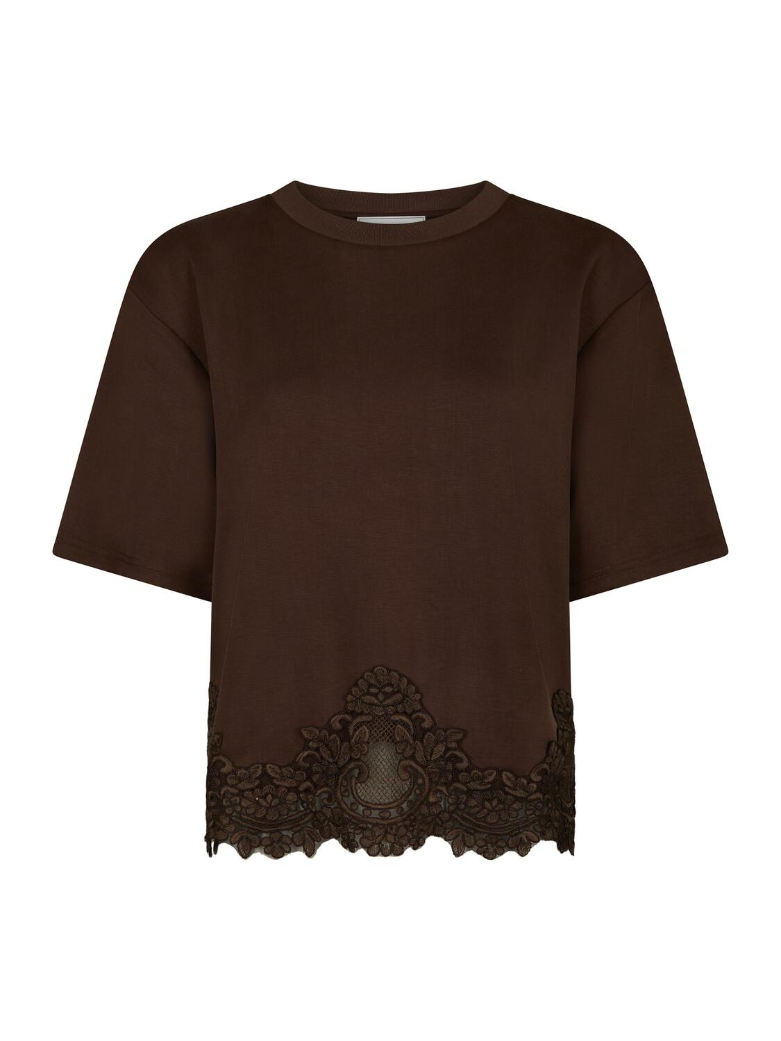 Iria Lace t-shirt – Brown