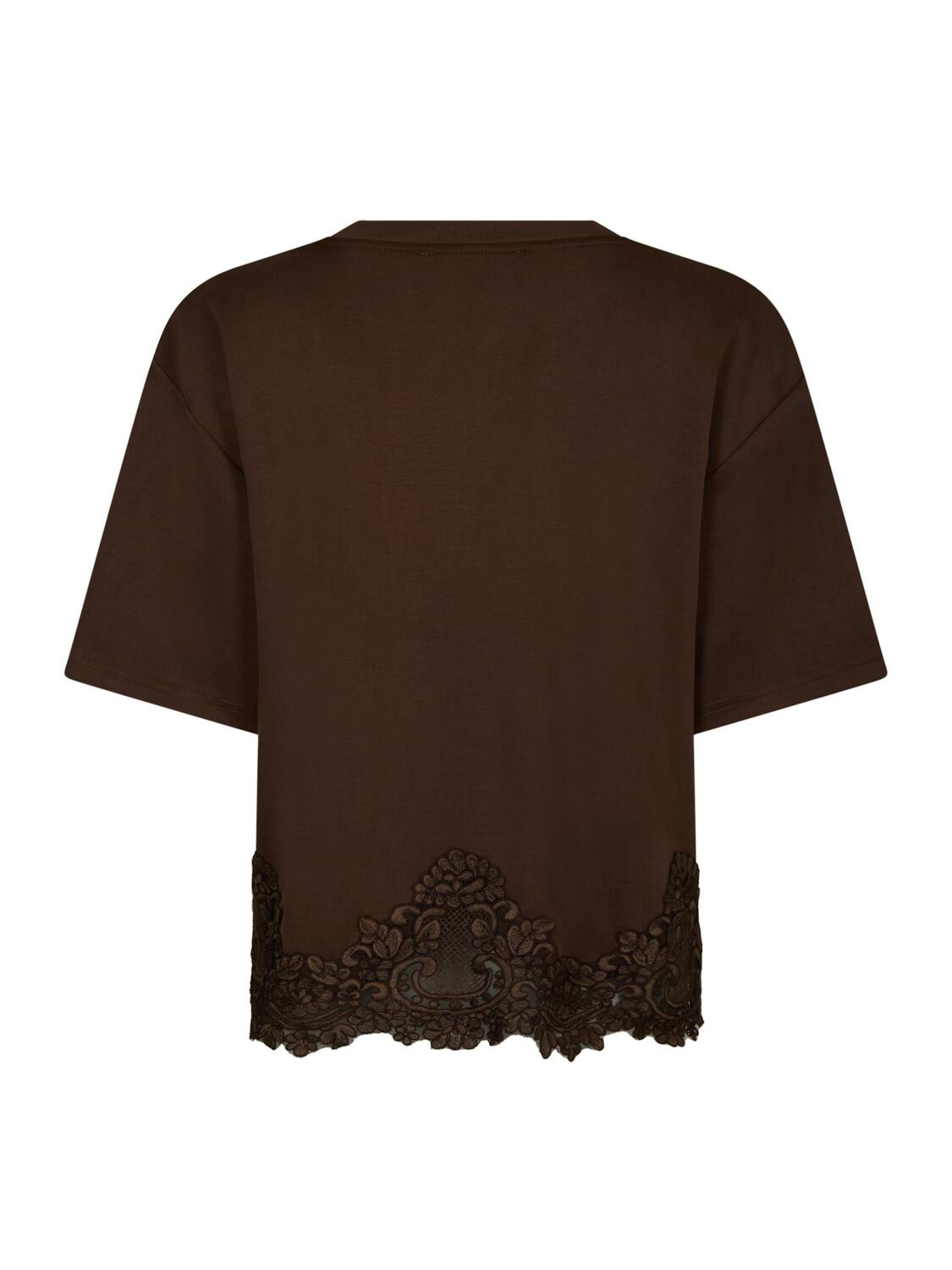 Iria Lace t-shirt – Brown