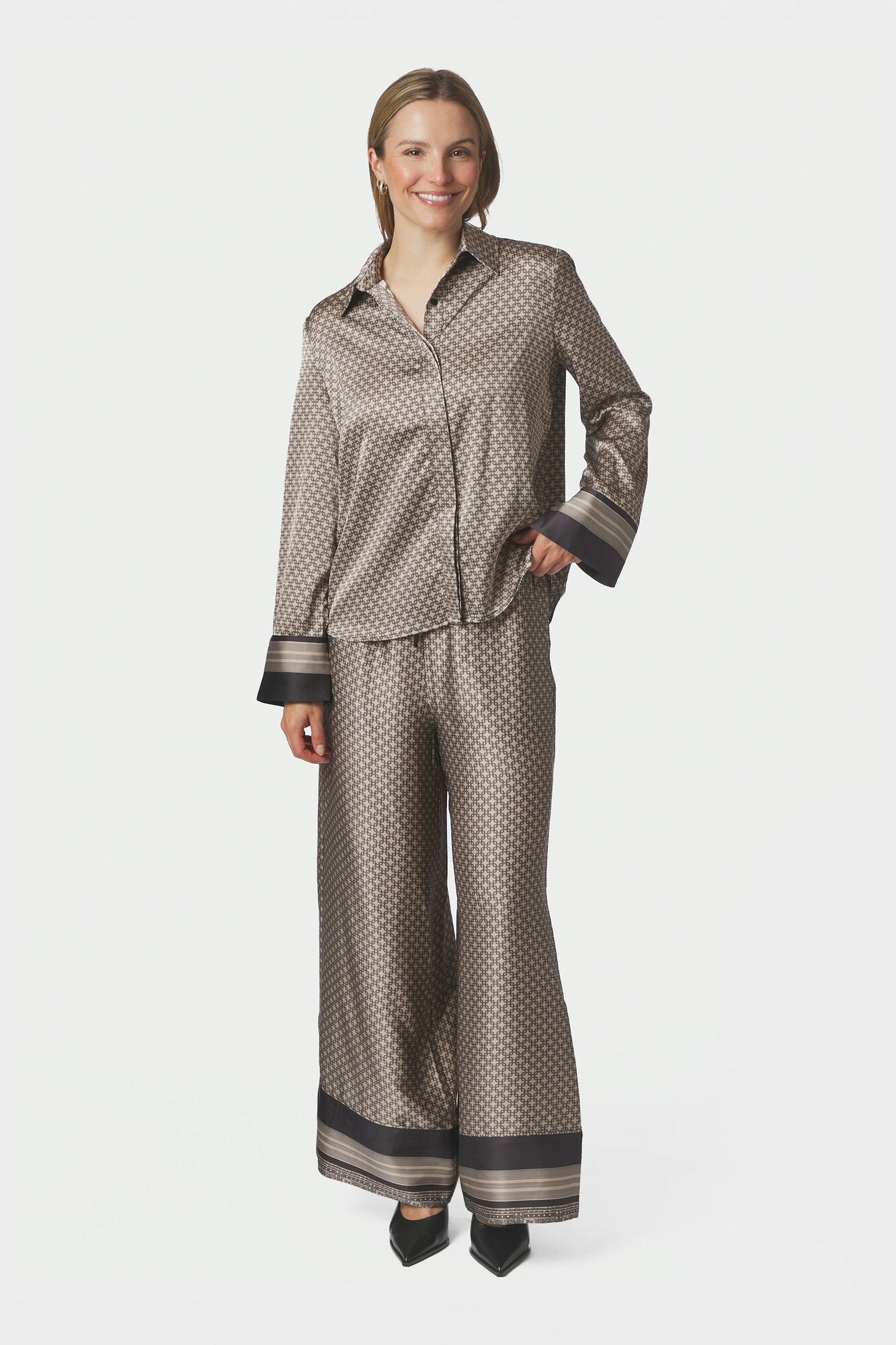 Sora Pattern bukser - beige