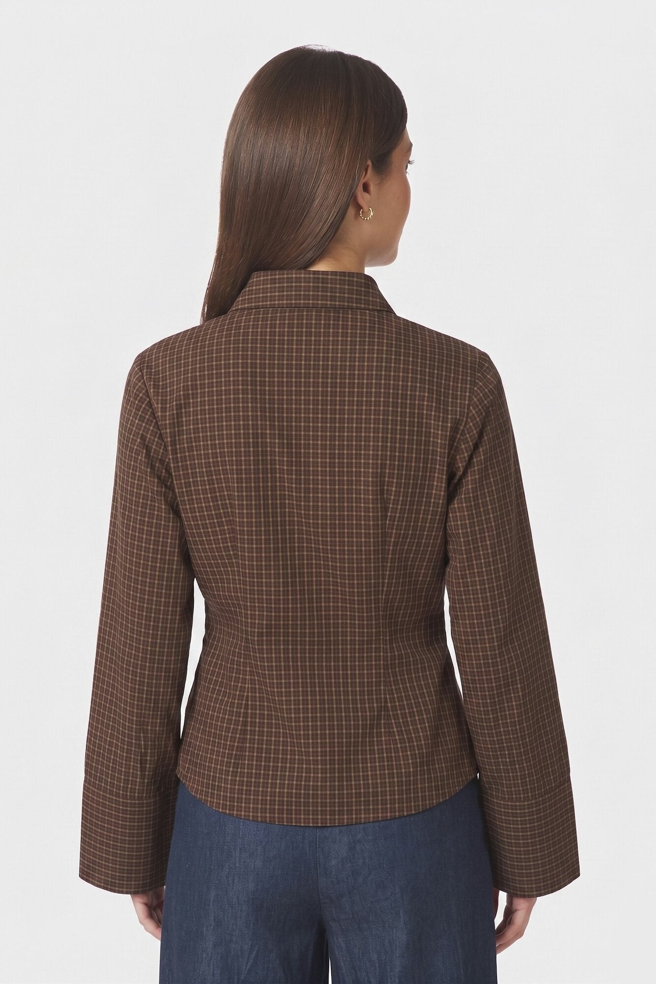 Fenli Small Check skjorte - Aubergine