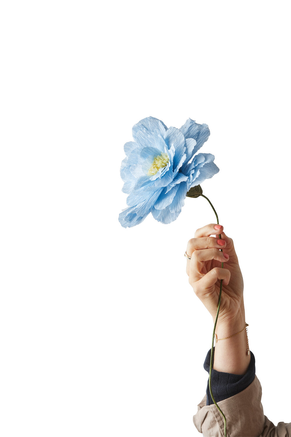 Grand Peony papirblomst - blå