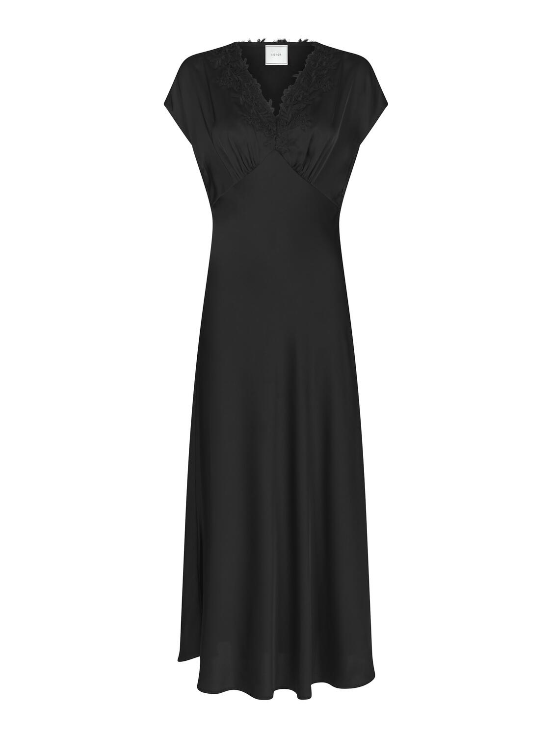 Clarita Drapy satinkjole – Black
