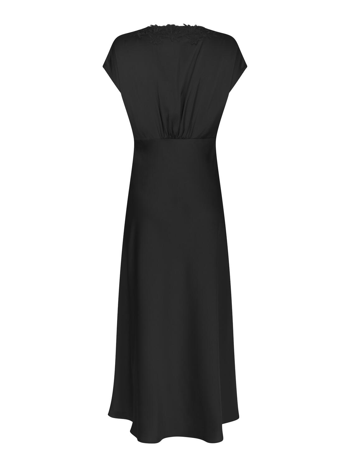 Clarita Drapy satinkjole – Black