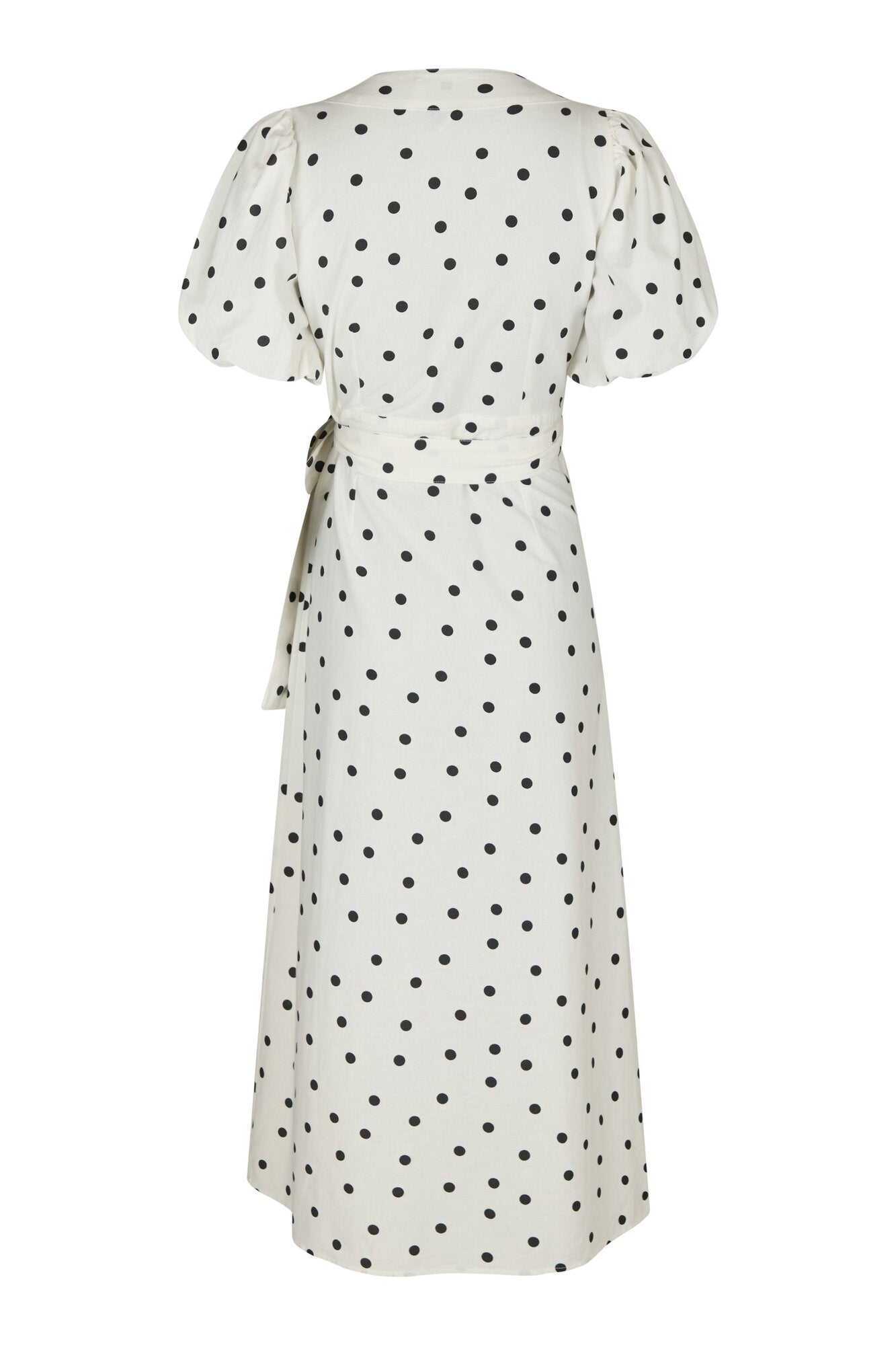 Clarine Linen Dot kjole - hvid