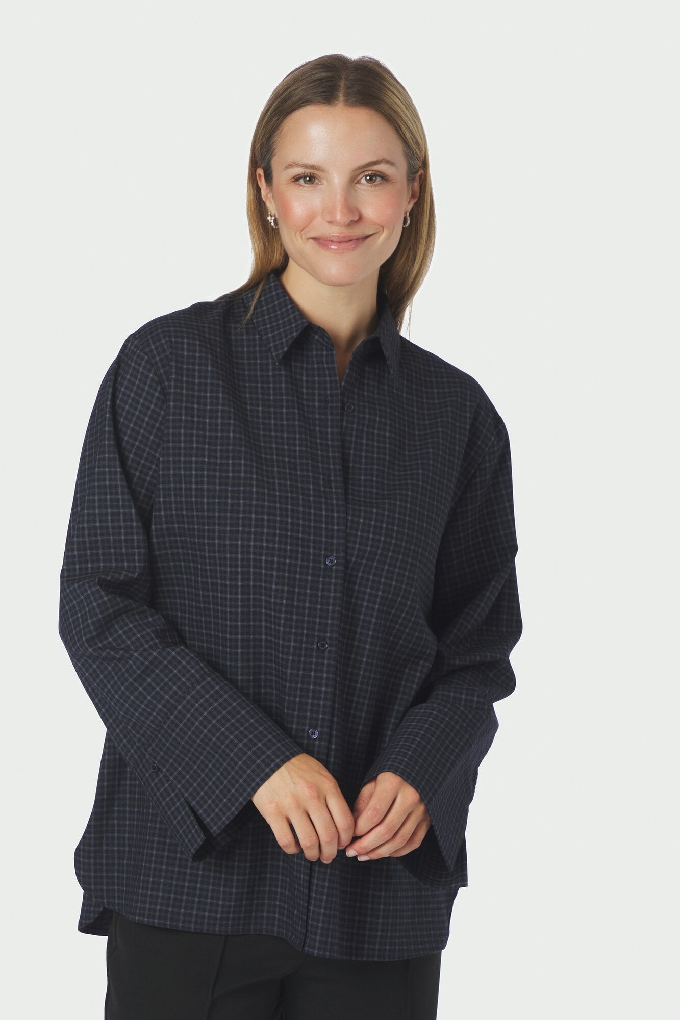 Dita Check skjorte – Dark Blue