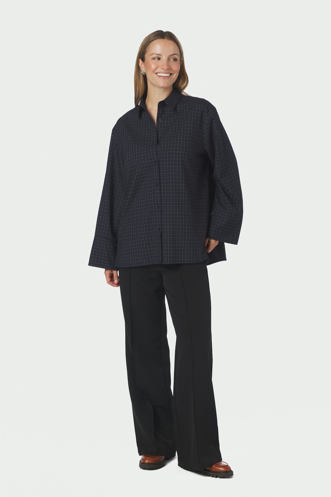 Dita Check skjorte – Dark Blue