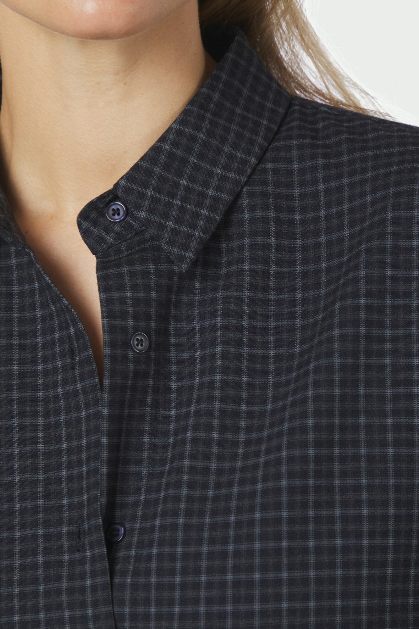 Dita Check skjorte – Dark Blue