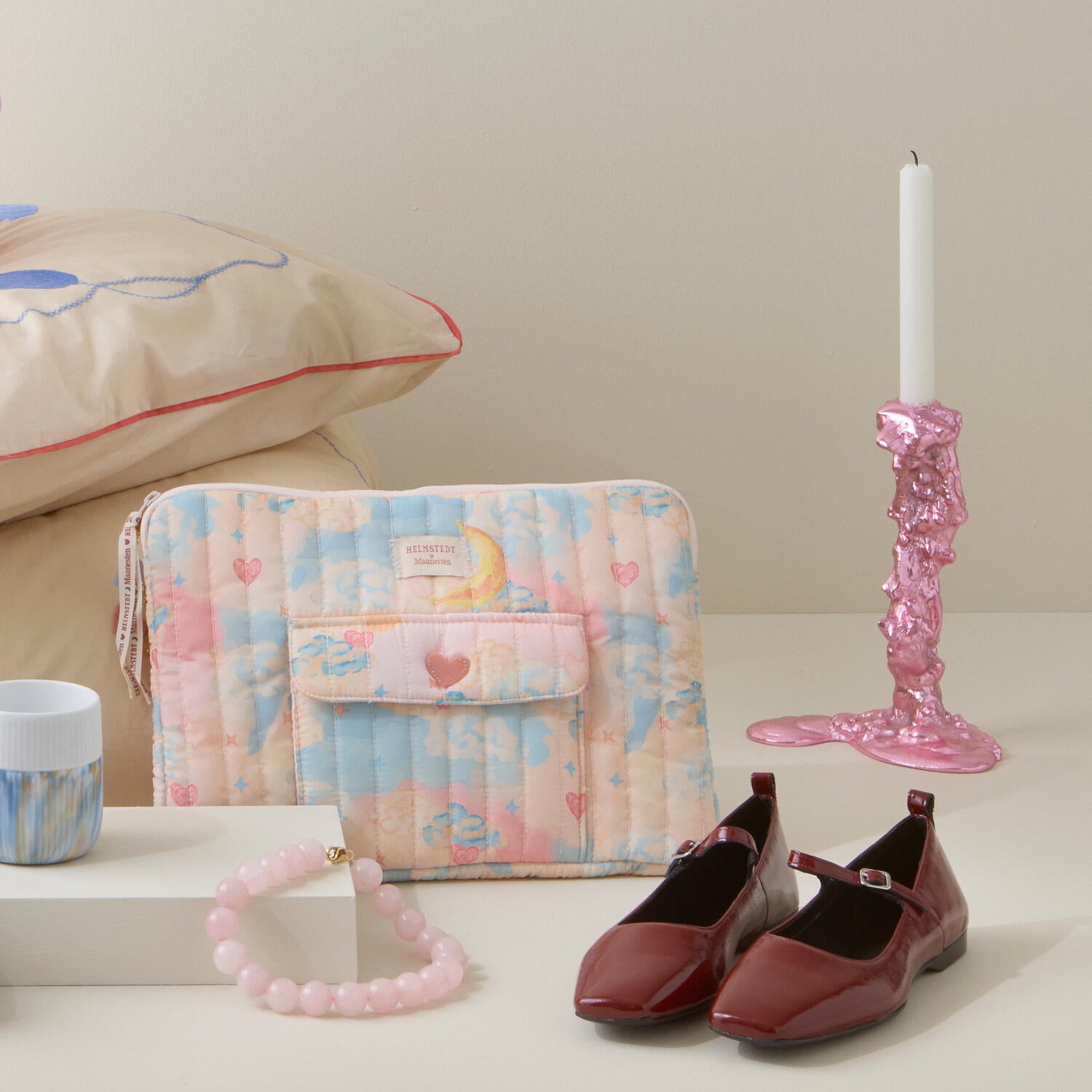 Drip lysestage, L - pink