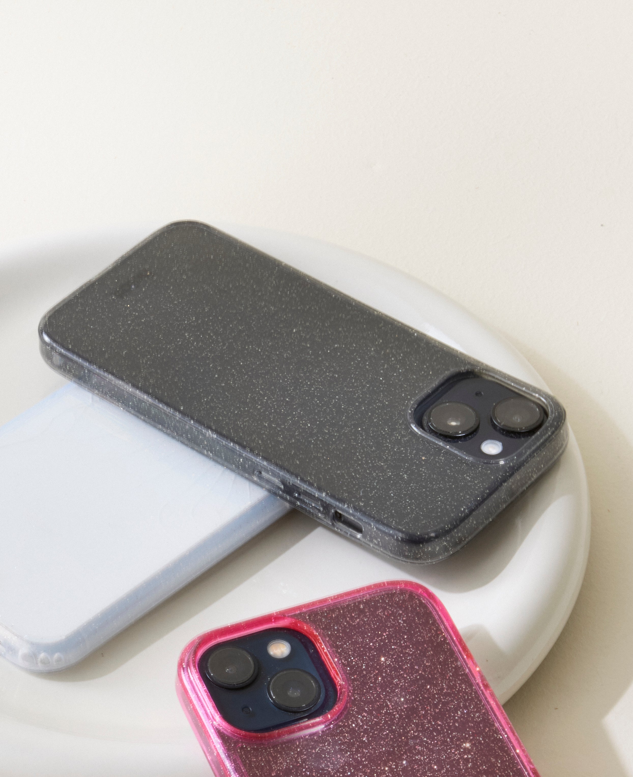 Glitter iPhone cover - sort