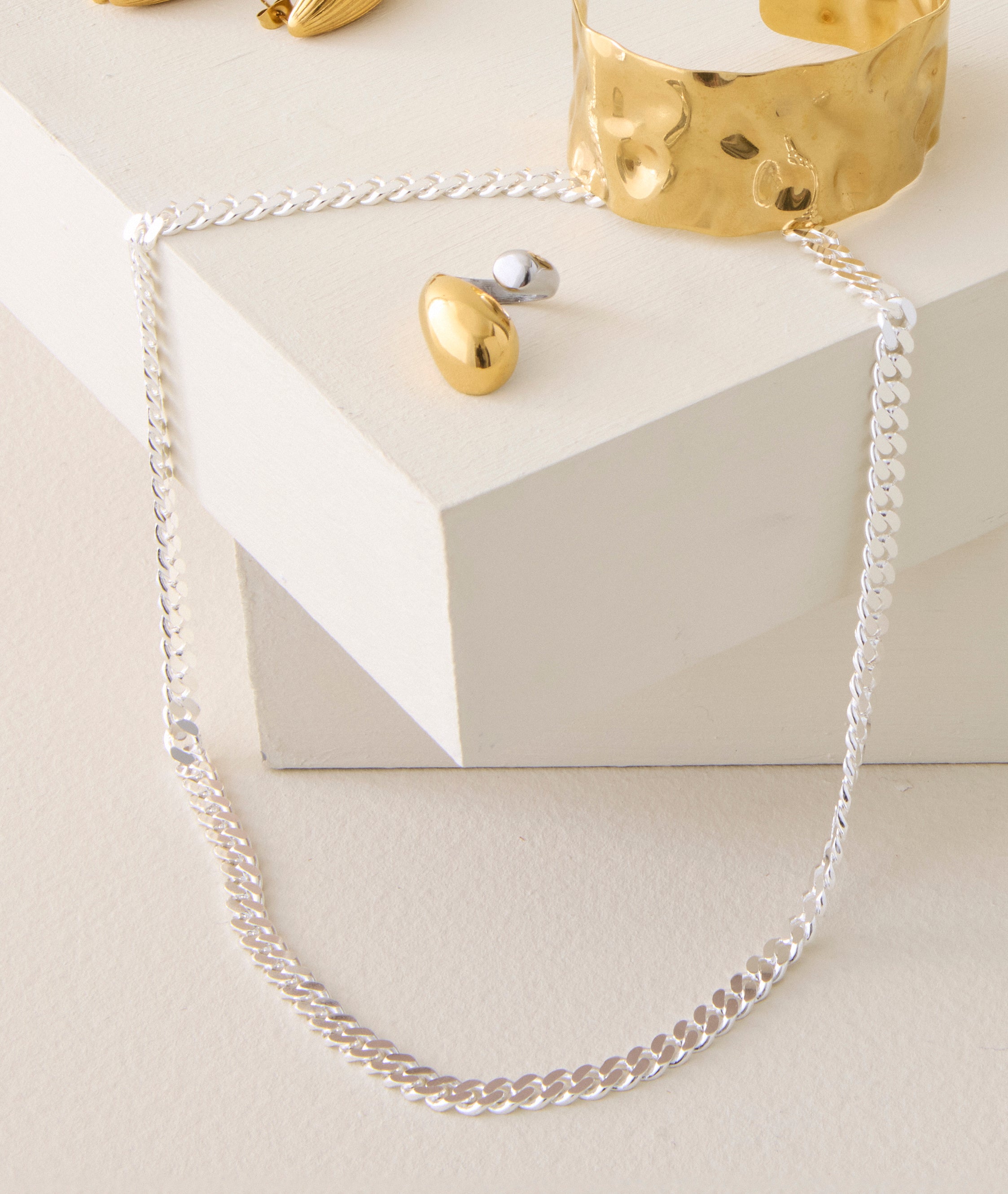 IX Chunky Curb halskæde - sølv