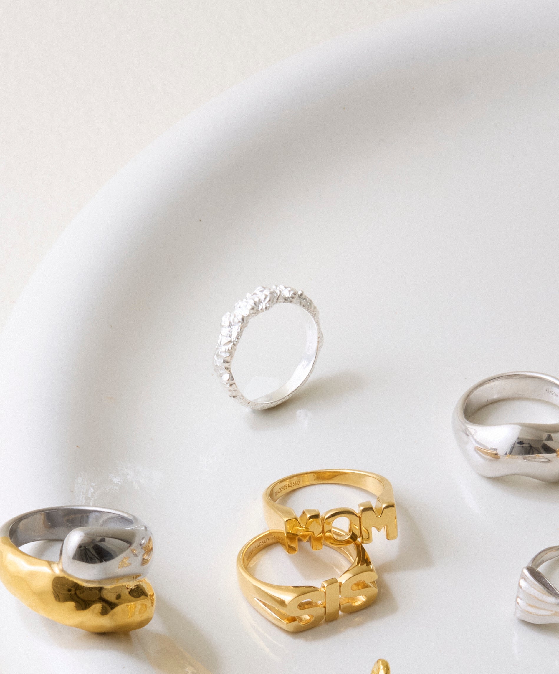 Stacking Crush ring - sølv