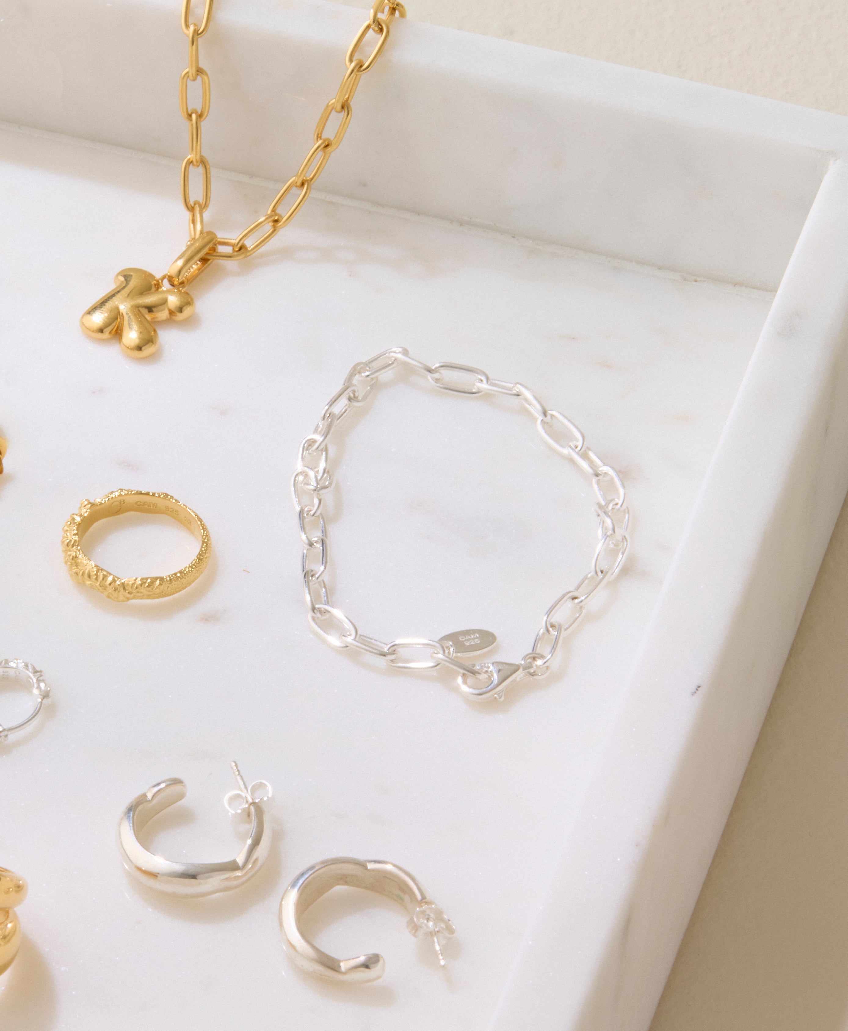 Link Puffer armbånd - sølv