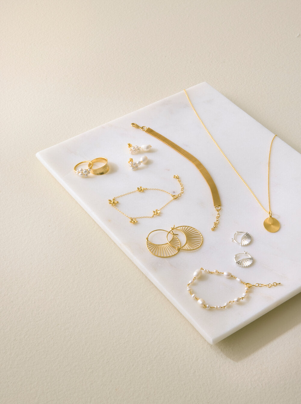 Marmor plade, hvid - 28x22 cm.